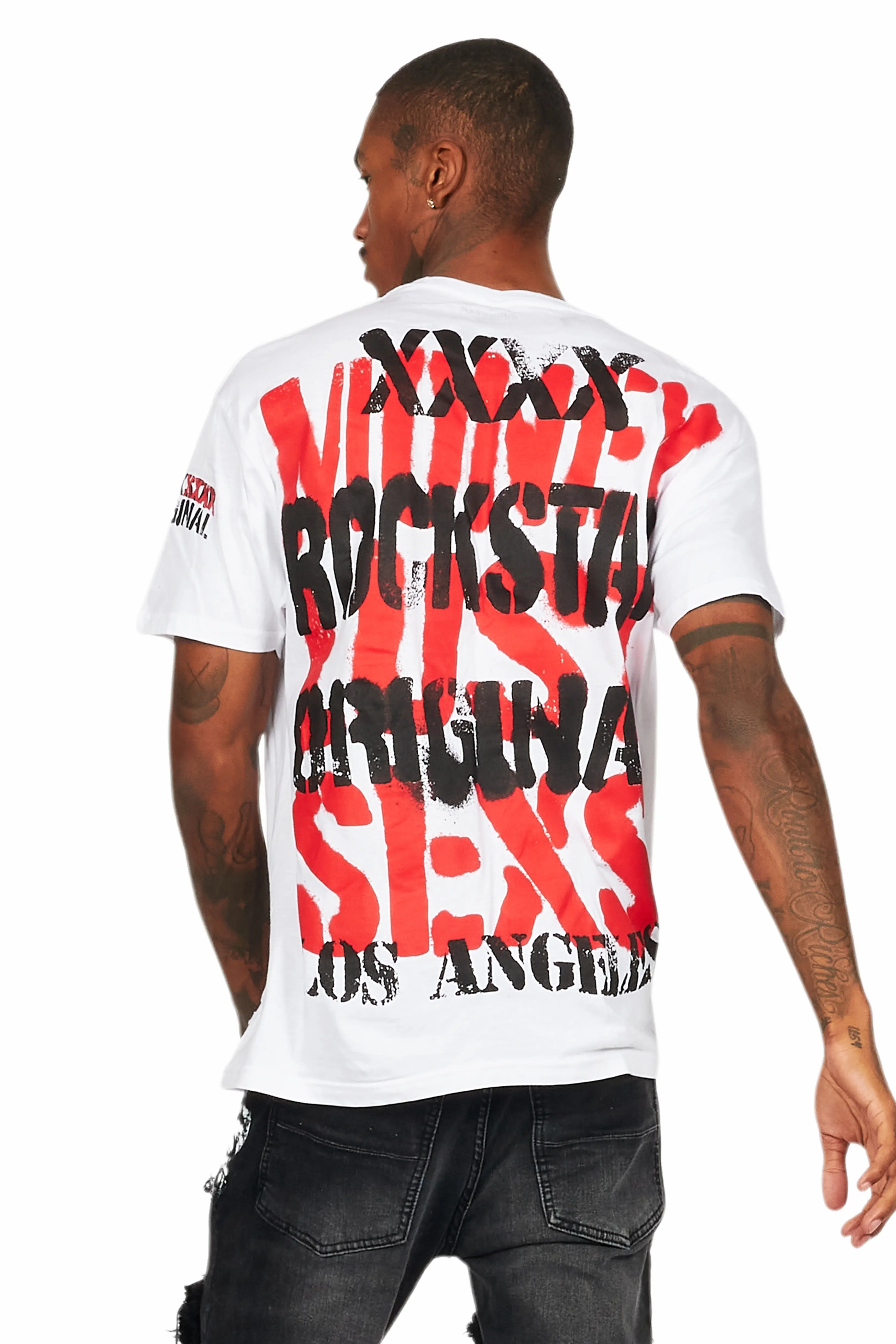 Omer White Oversized Graphic T-Shirt - Image 5