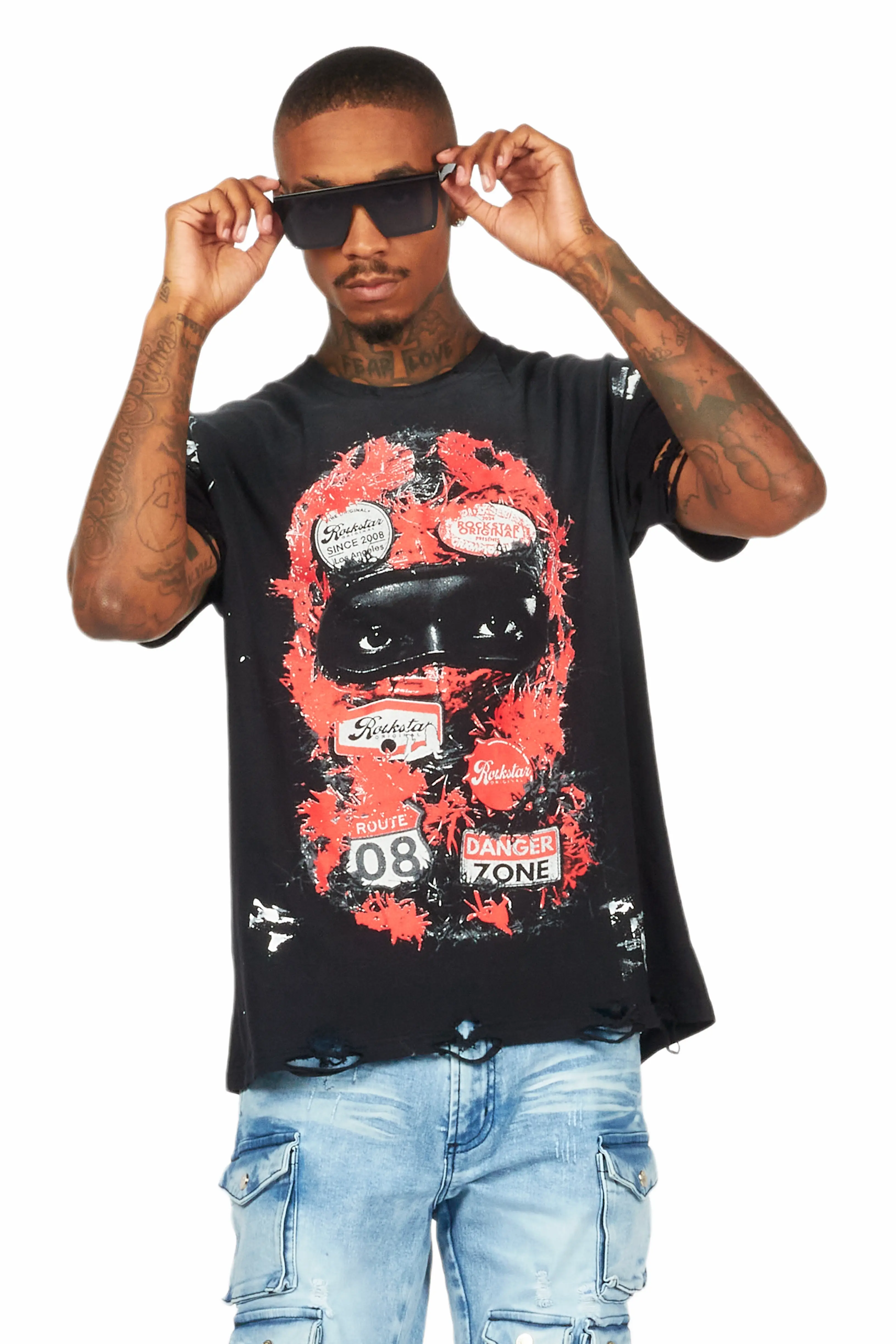 Barth Black Oversized Graphic T-Shirt - Image 5