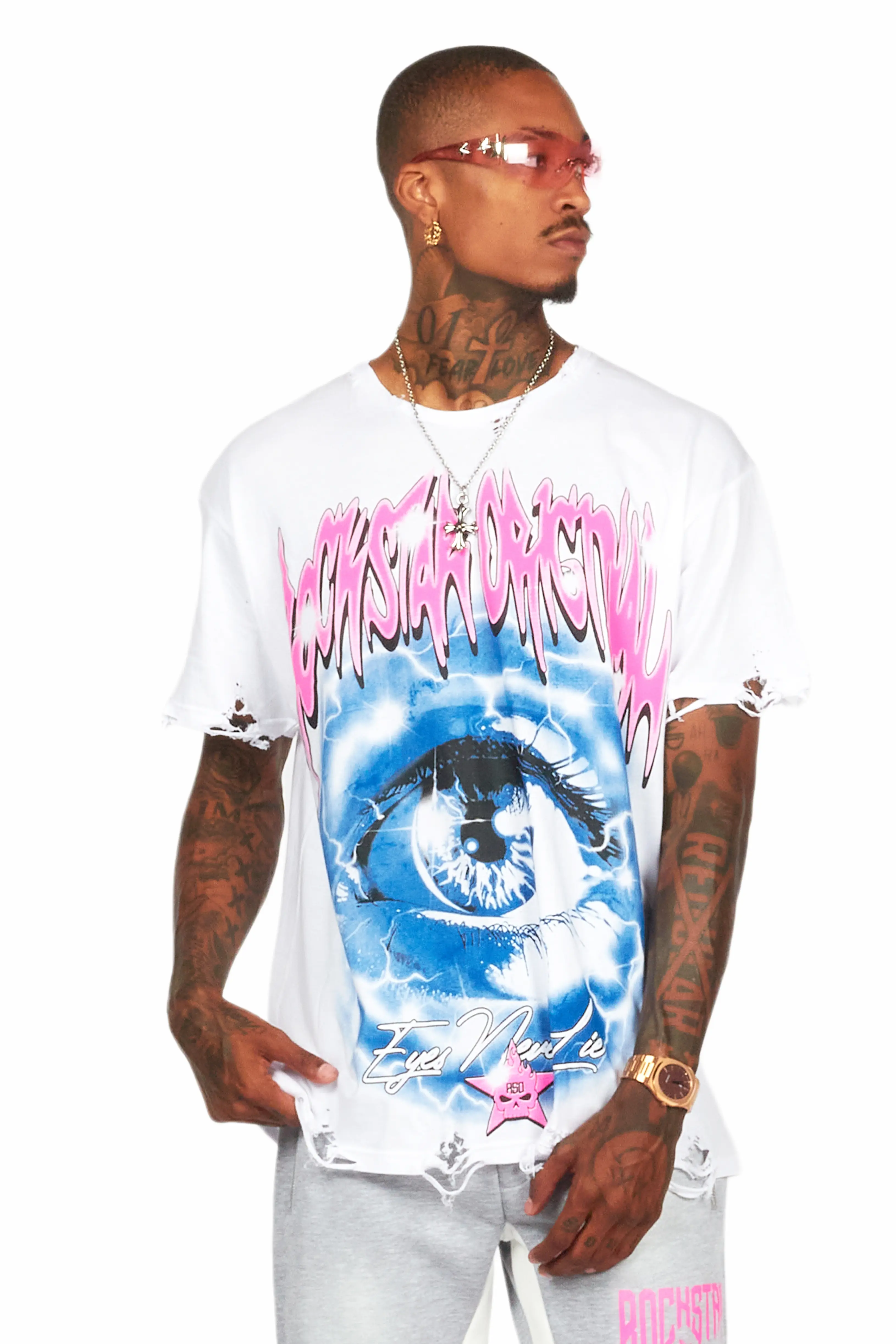 Pello White Oversized Graphic T-Shirt - Image 2