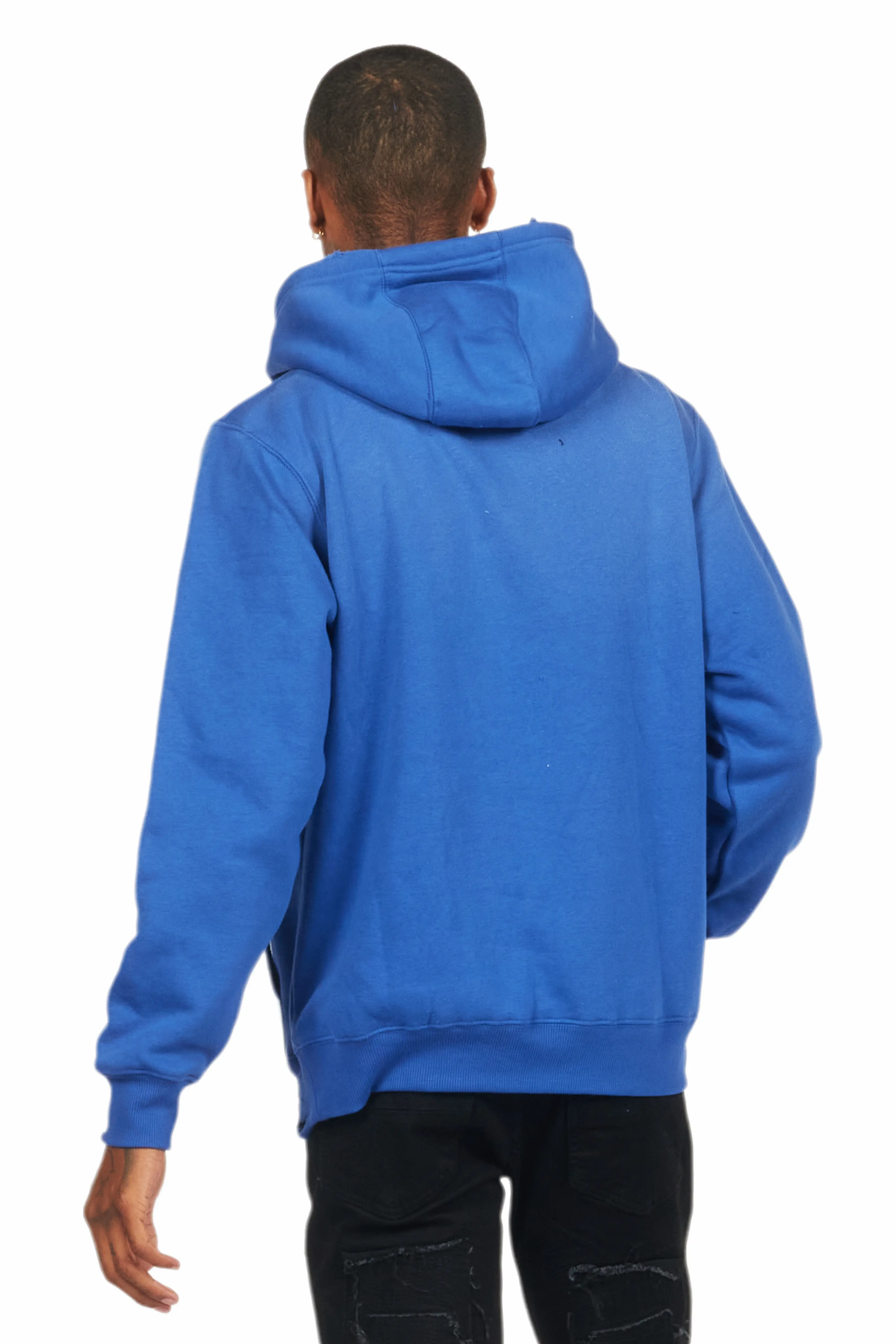 Tarl Royal Blue Distressed Graphic Hoodie - Image 4