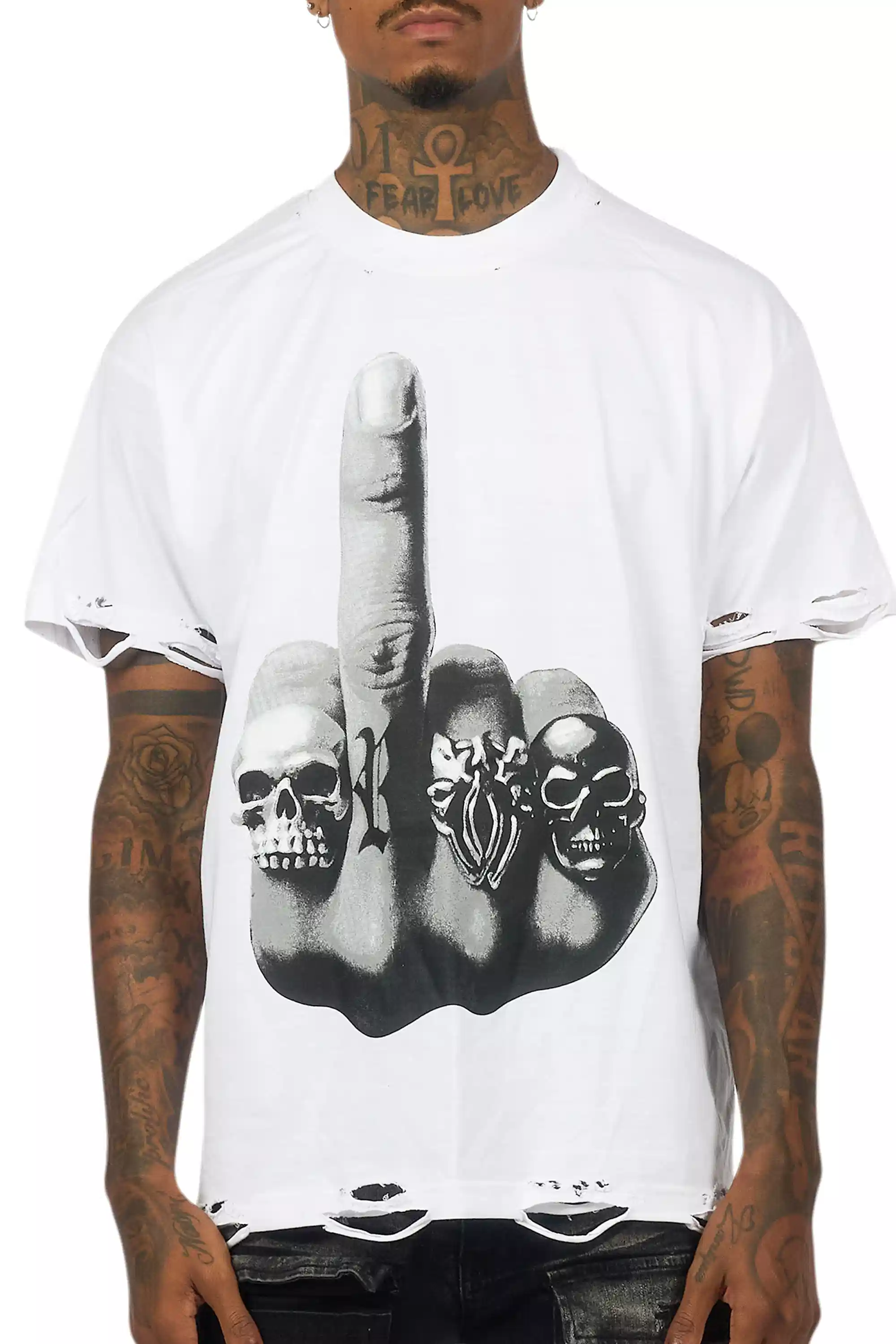 Ummar White Oversized Graphic T-Shirt - Image 6