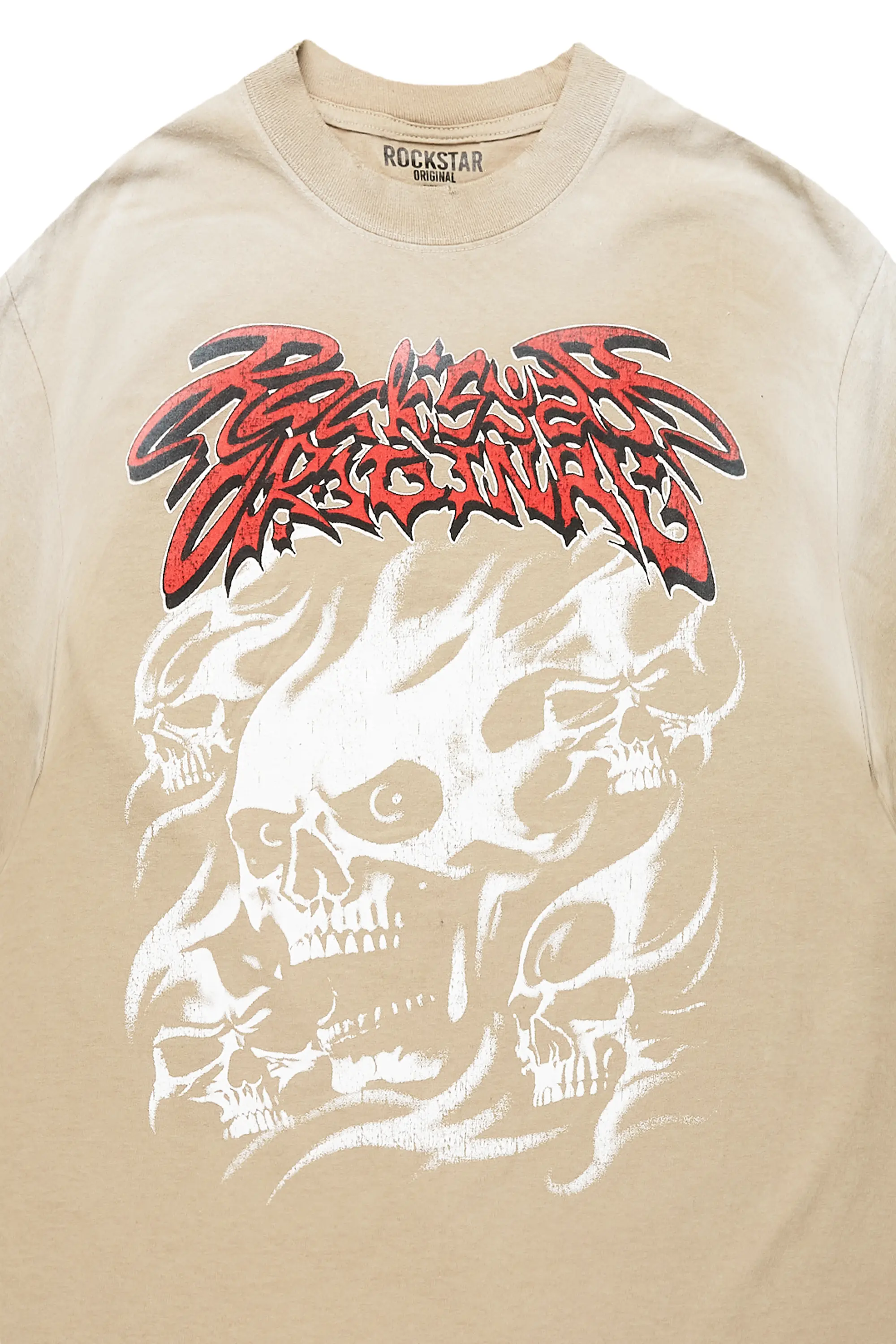 Tabby Beige Oversized Graphic T-Shirt - Image 5