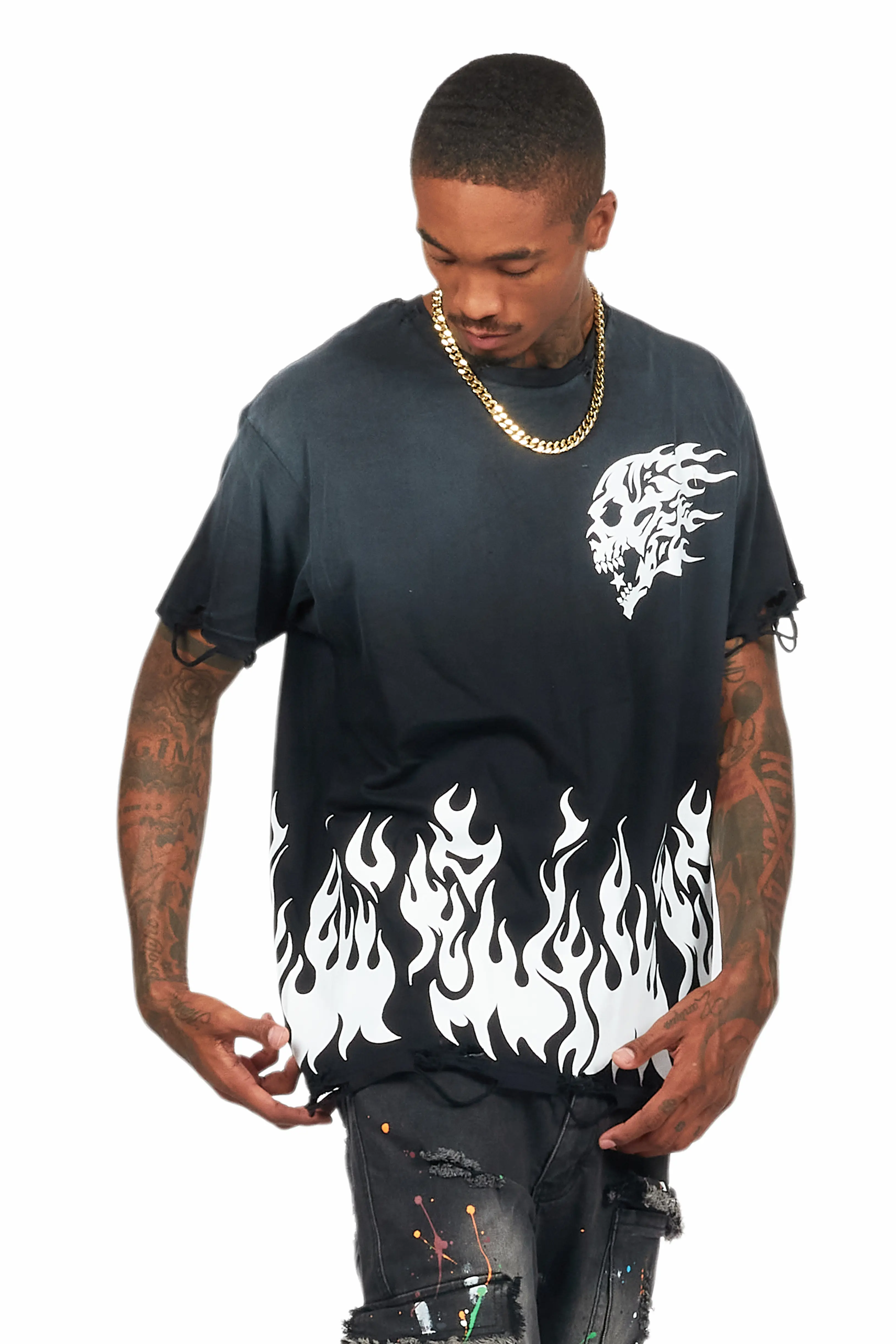 Bubble Black Oversized Graphic T-Shirt - Image 5