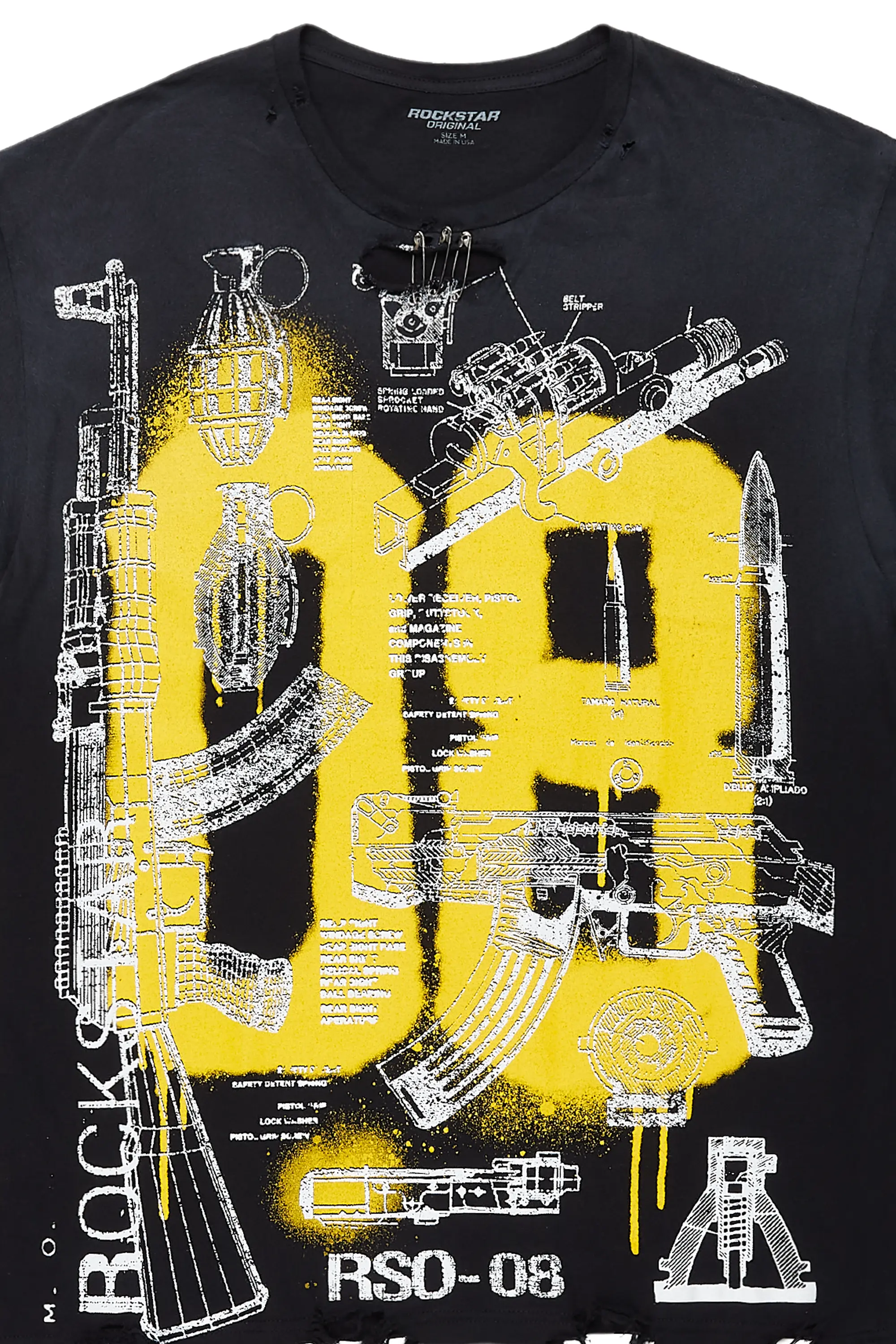 Atsen Black Oversized Graphic T-Shirt - Image 5