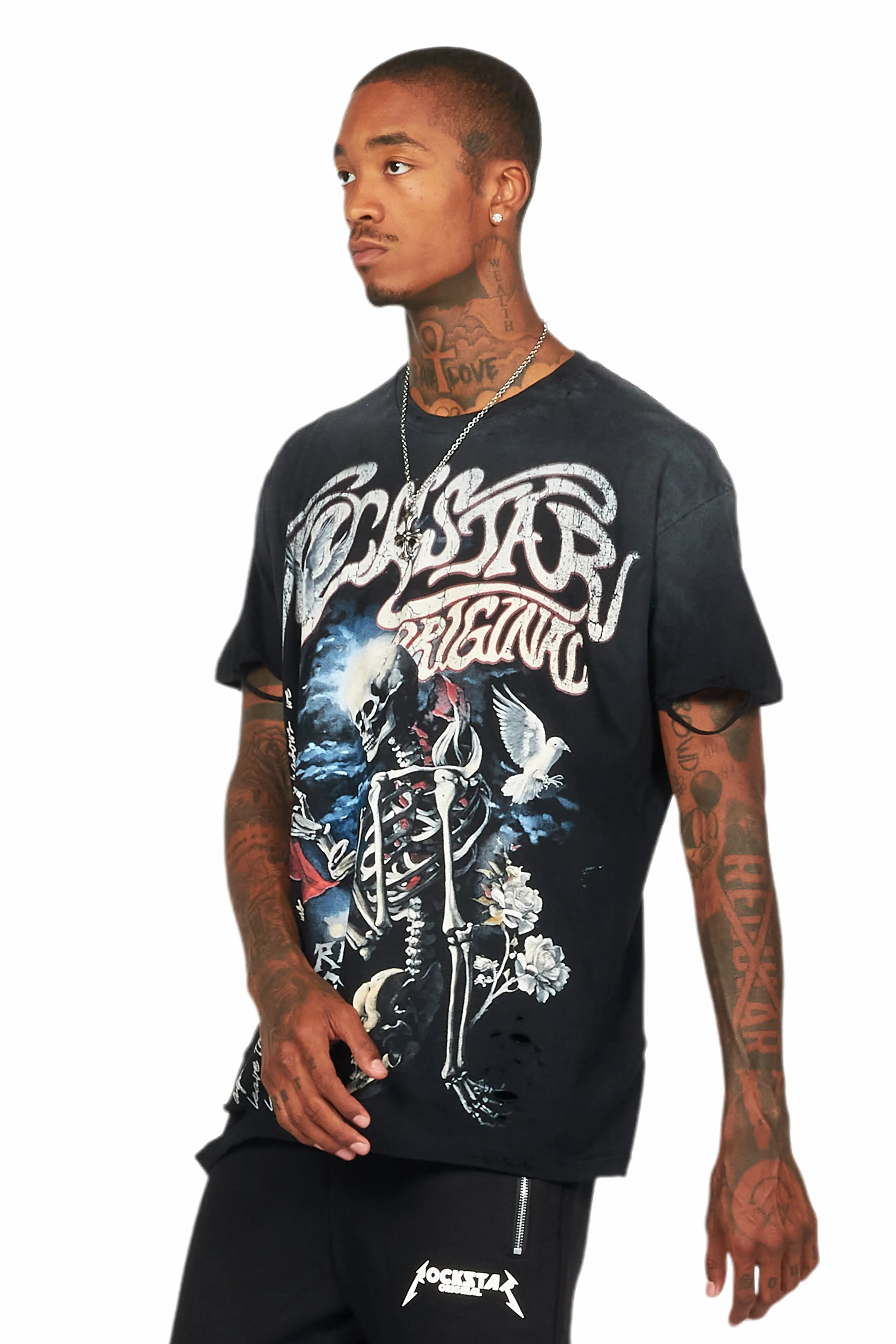 Danby Black/Red Graphic Oversized T-Shirt - Image 6