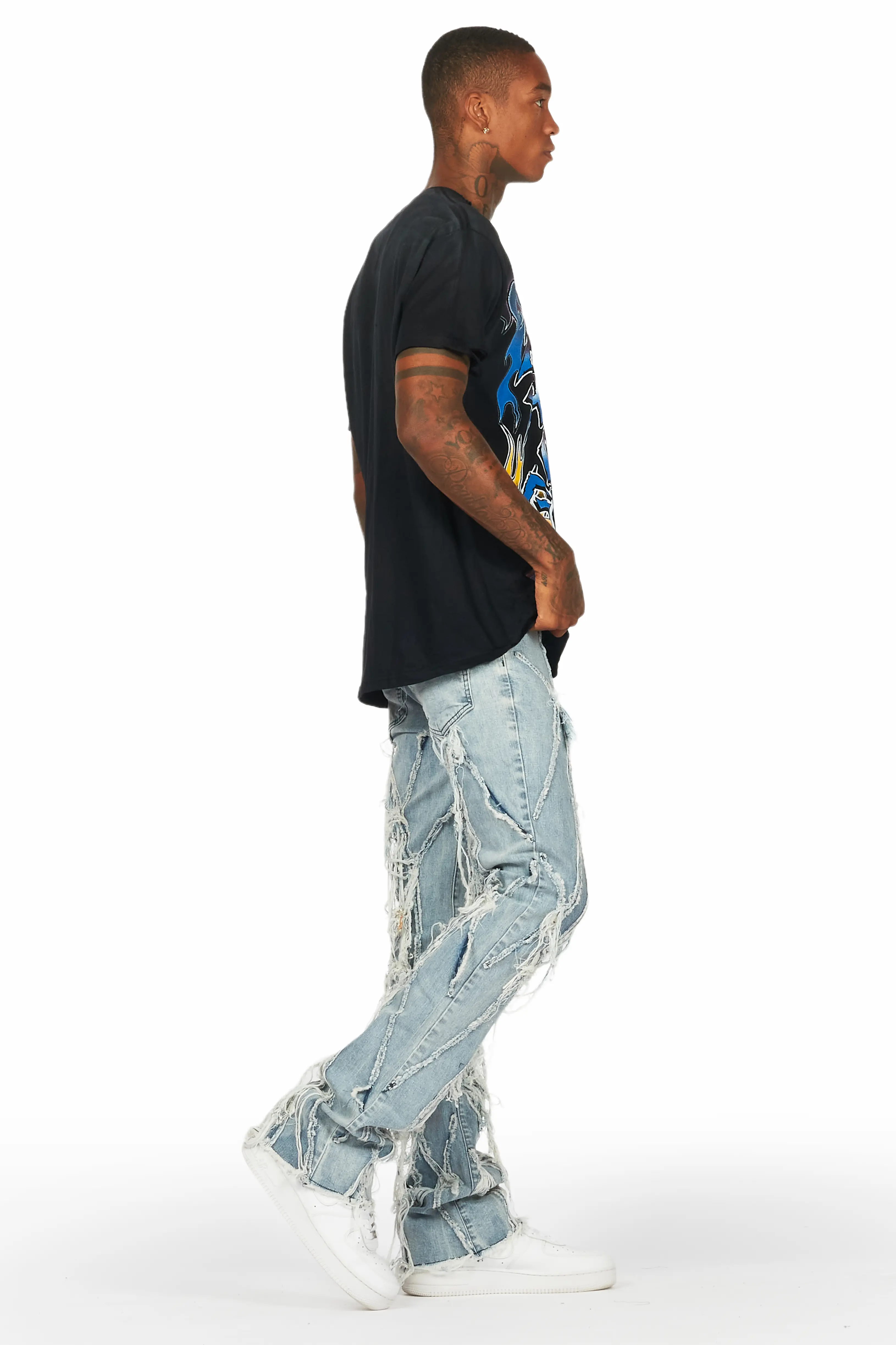 Ebbe Black Graphic Oversized T-Shirt - Image 3