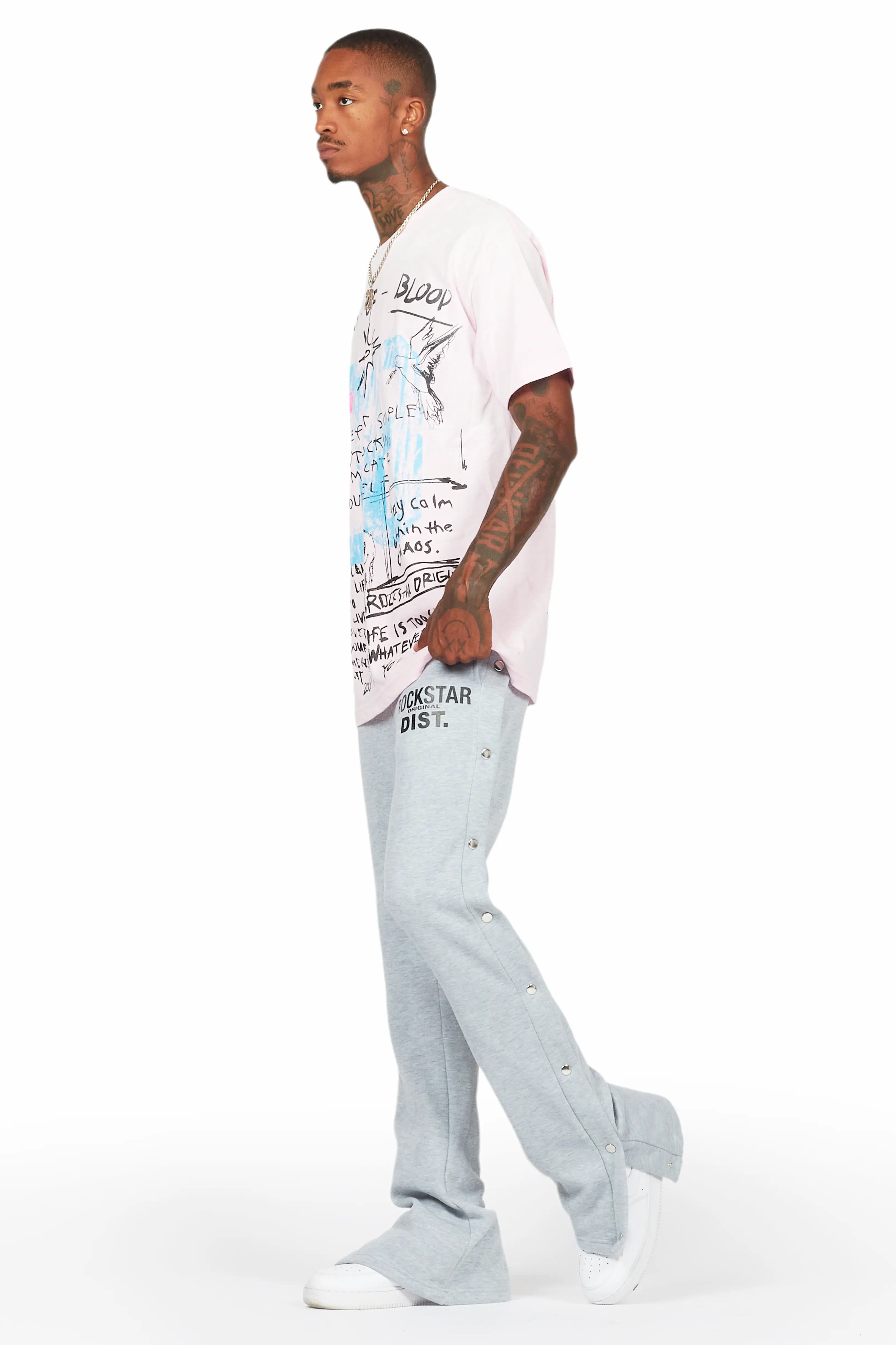 Gabin Pink Graphic Oversized T-Shirt - Image 3