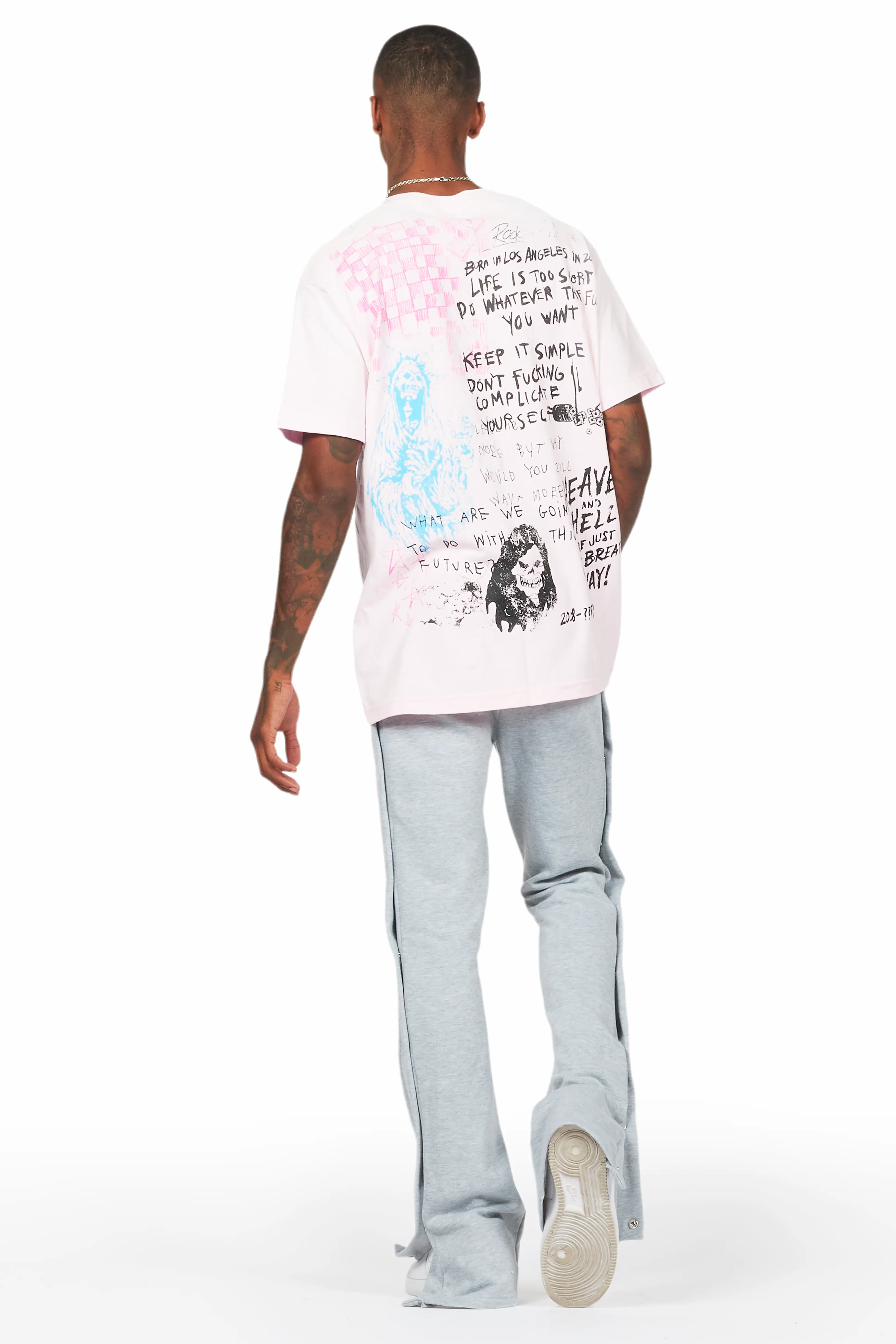 Gabin Pink Graphic Oversized T-Shirt - Image 4