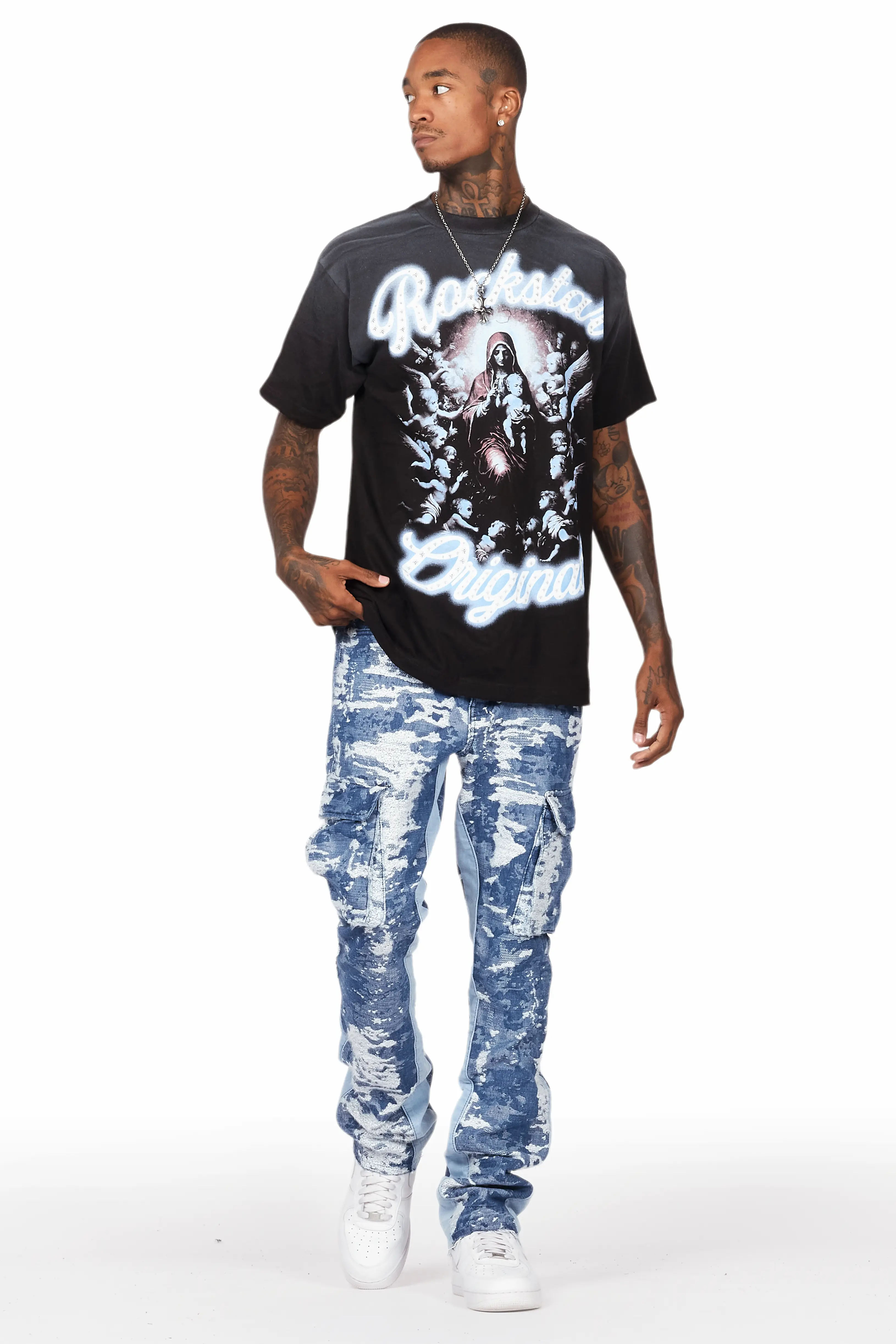 Ibbis Black Graphic Oversized T-Shirt - Image 2
