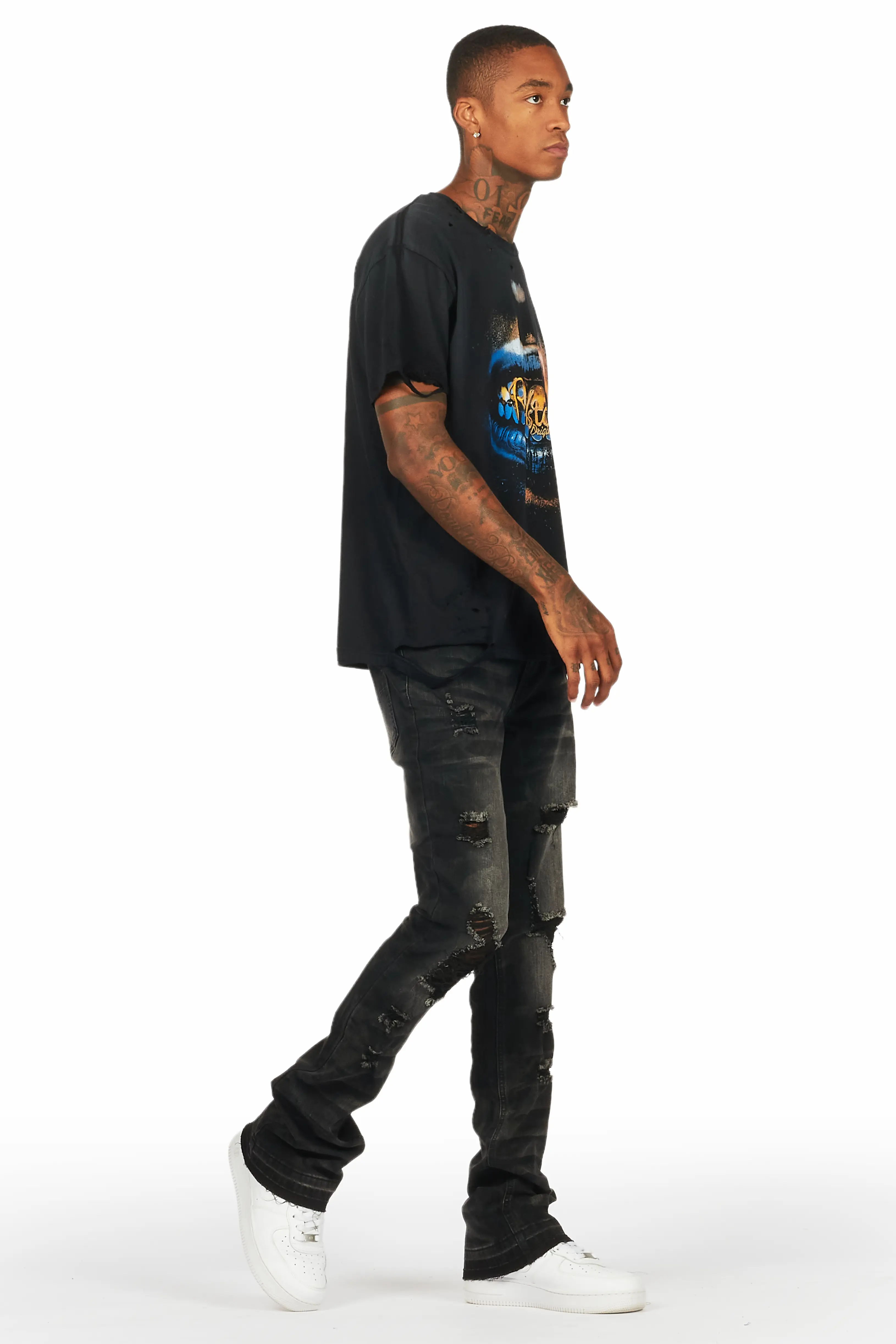 Jabbar Black Graphic Oversized T-Shirt - Image 6