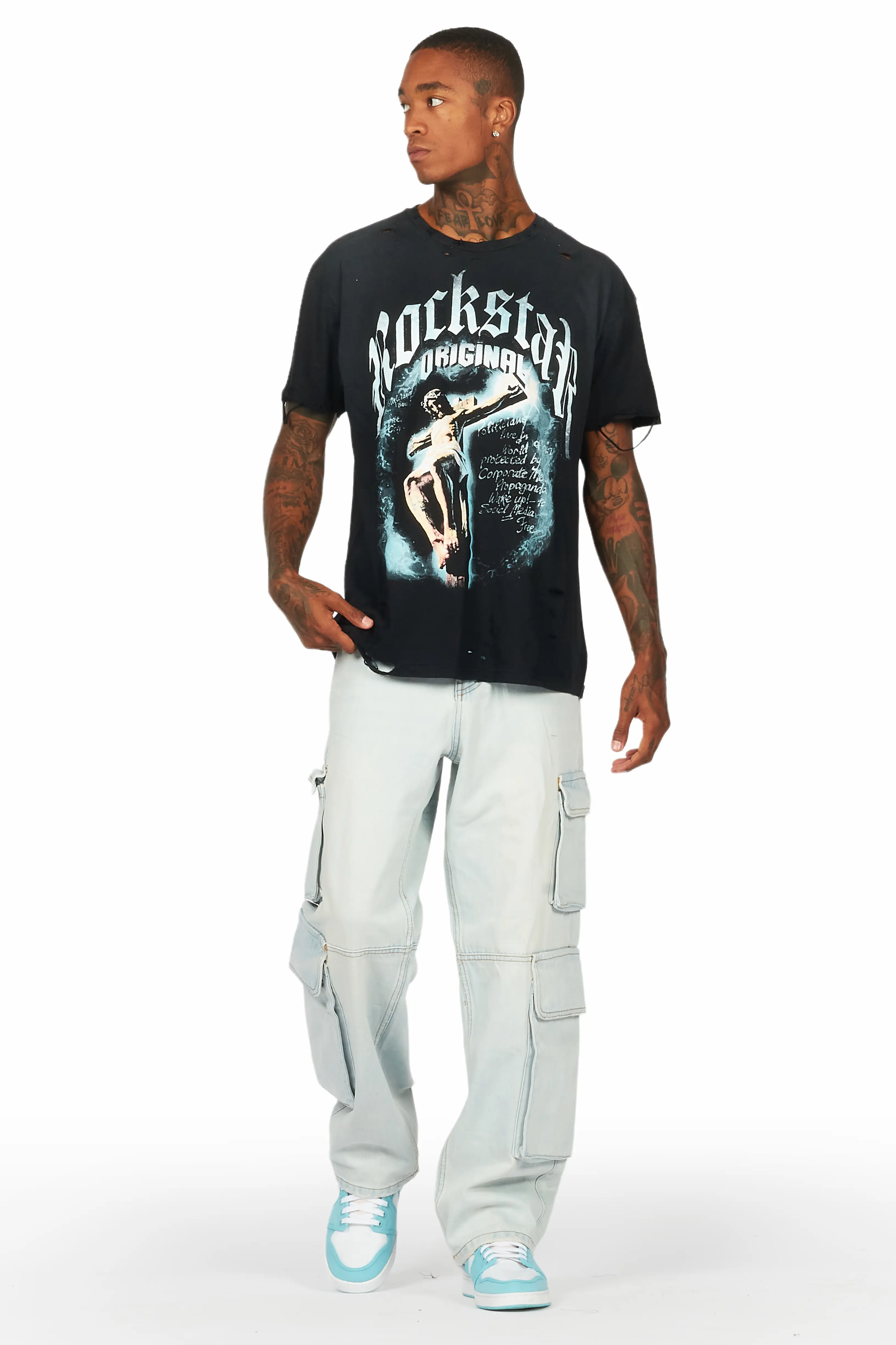Sabian Black Graphic Oversized T-Shirt - Image 2