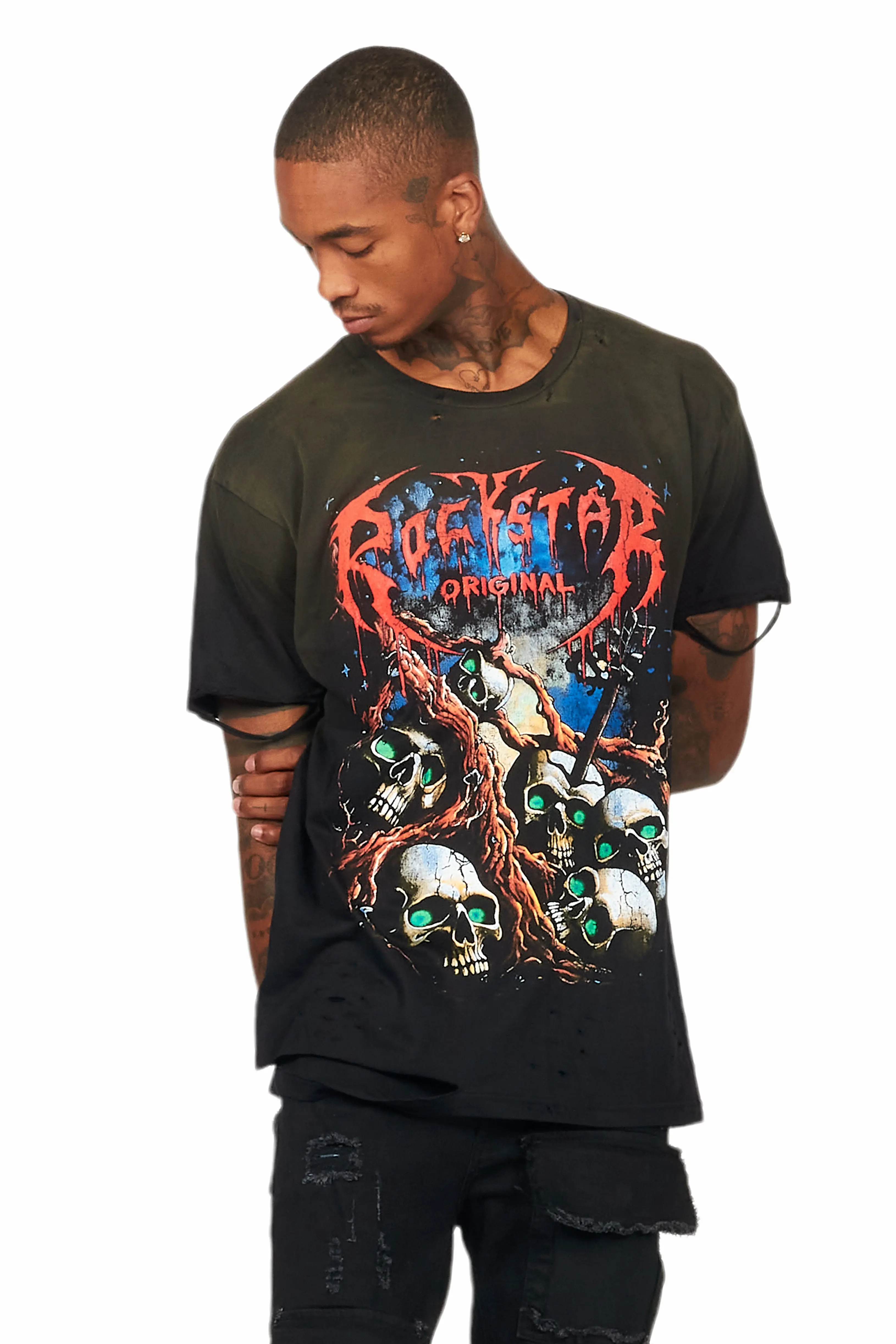 Cappy Black Graphic Oversized T-Shirt - Image 3