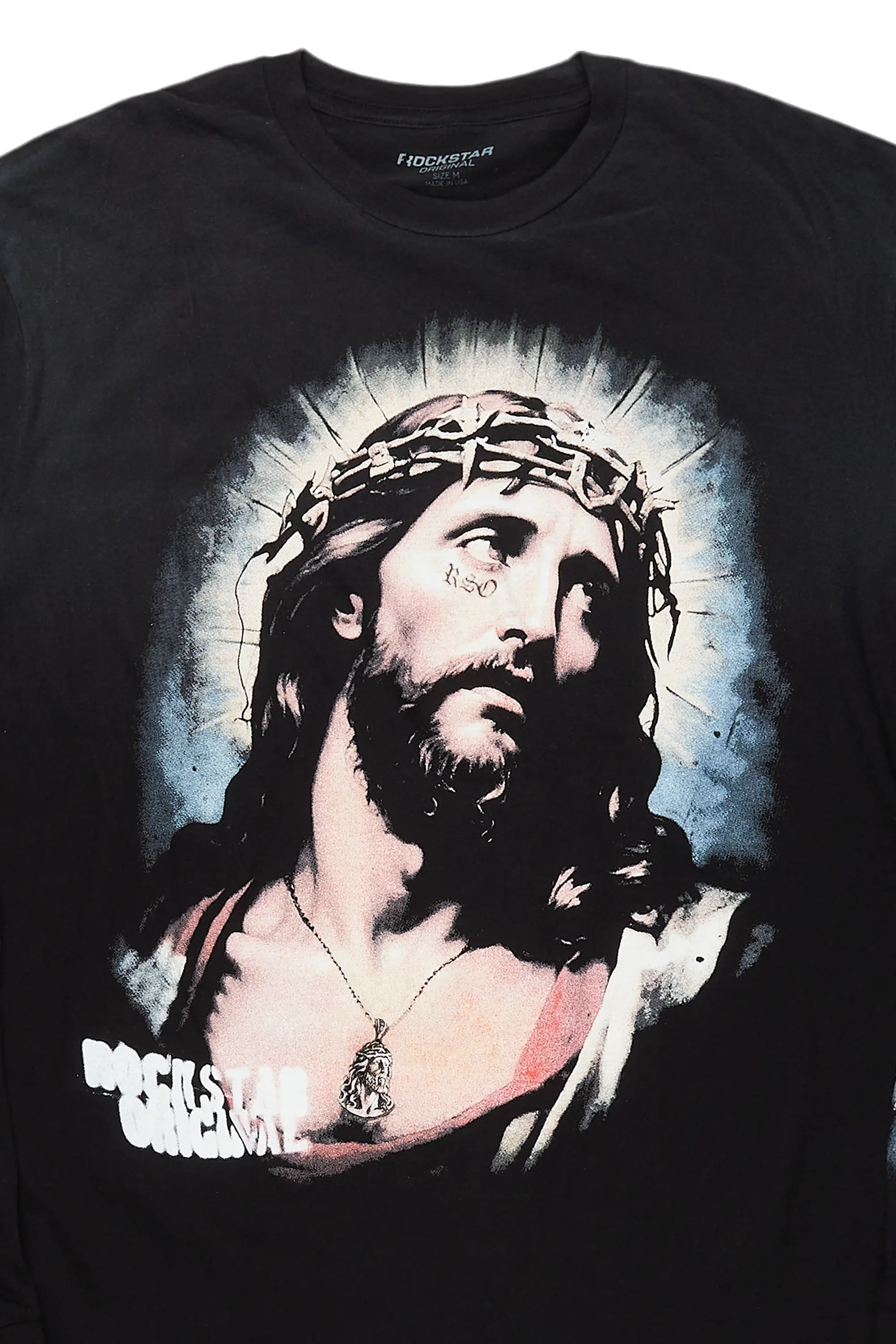Dacre Black Long Sleeve Graphic T-Shirt - Image 7