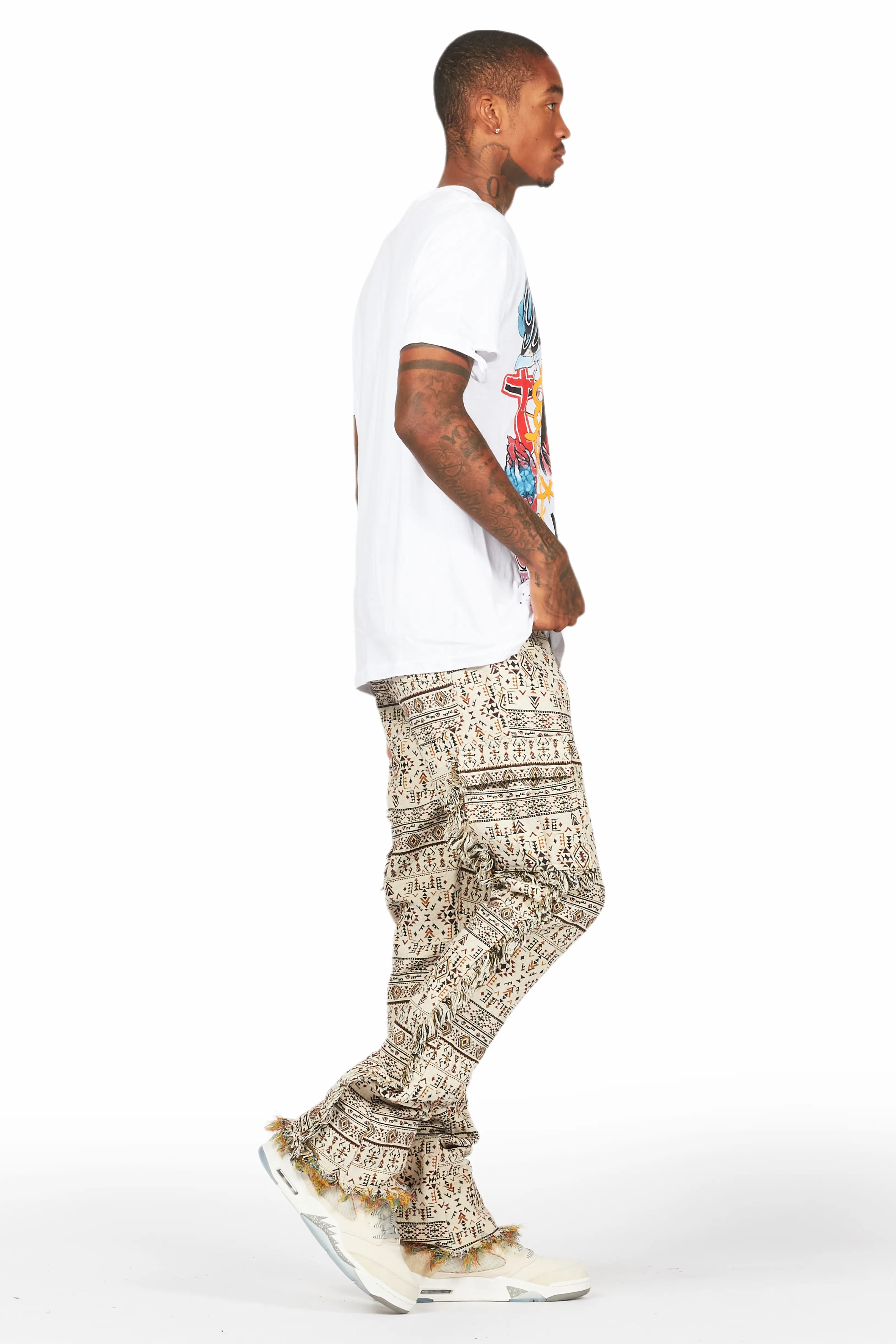 Tadashi White Graphic Oversized T-Shirt - Image 3