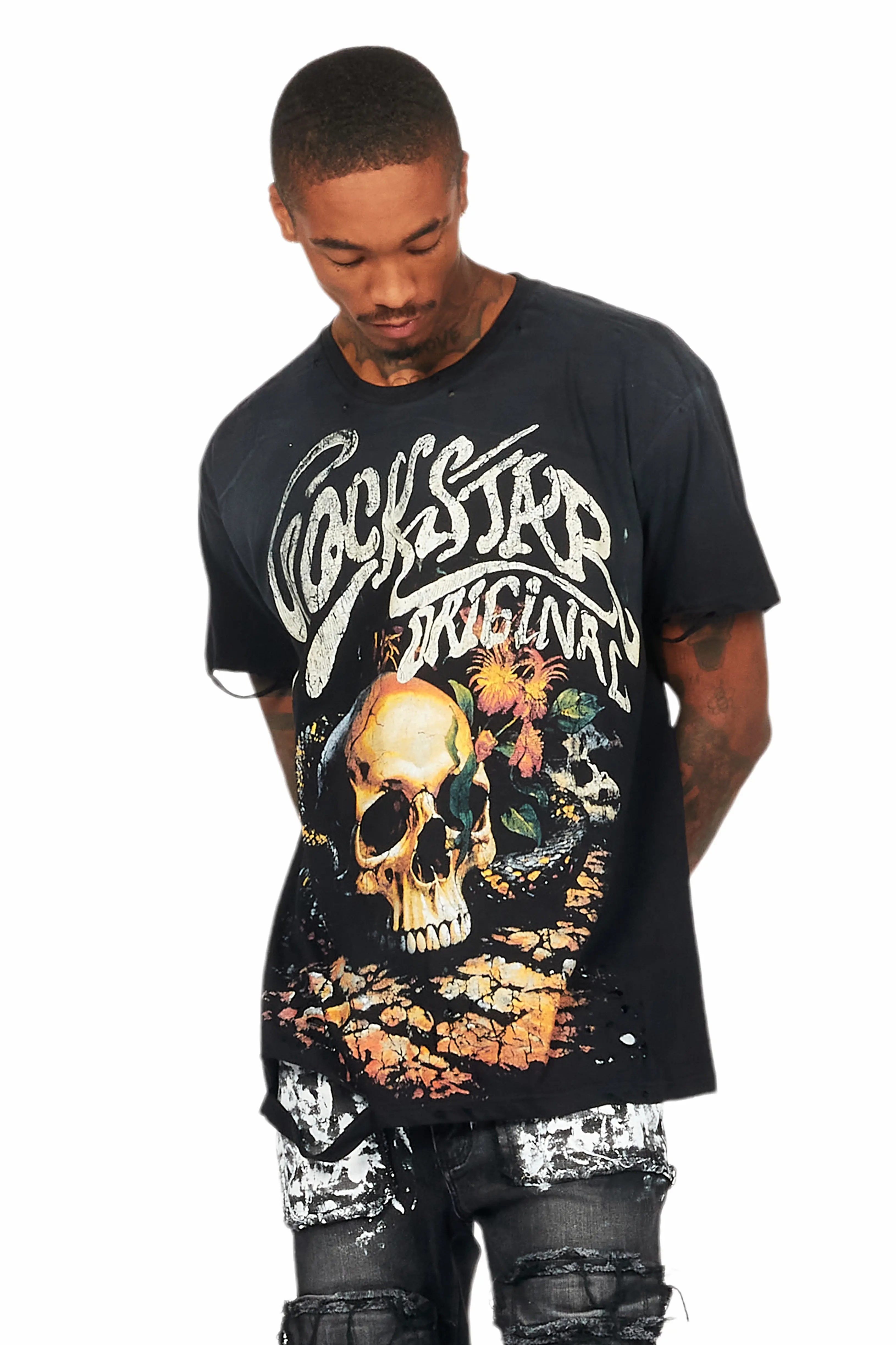 Anby Black Graphic Oversized T-Shirt - Image 3