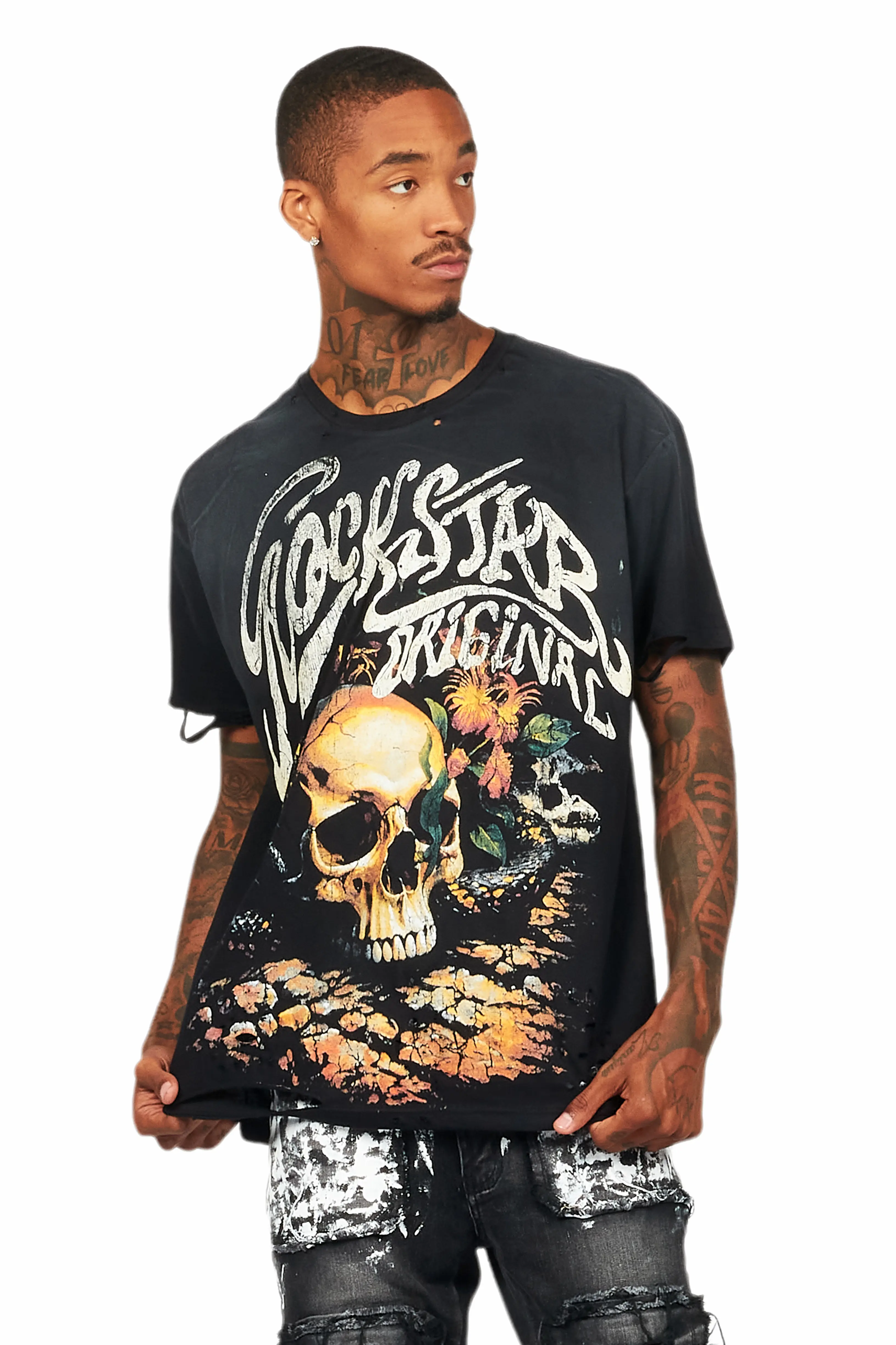 Anby Black Graphic Oversized T-Shirt - Image 5
