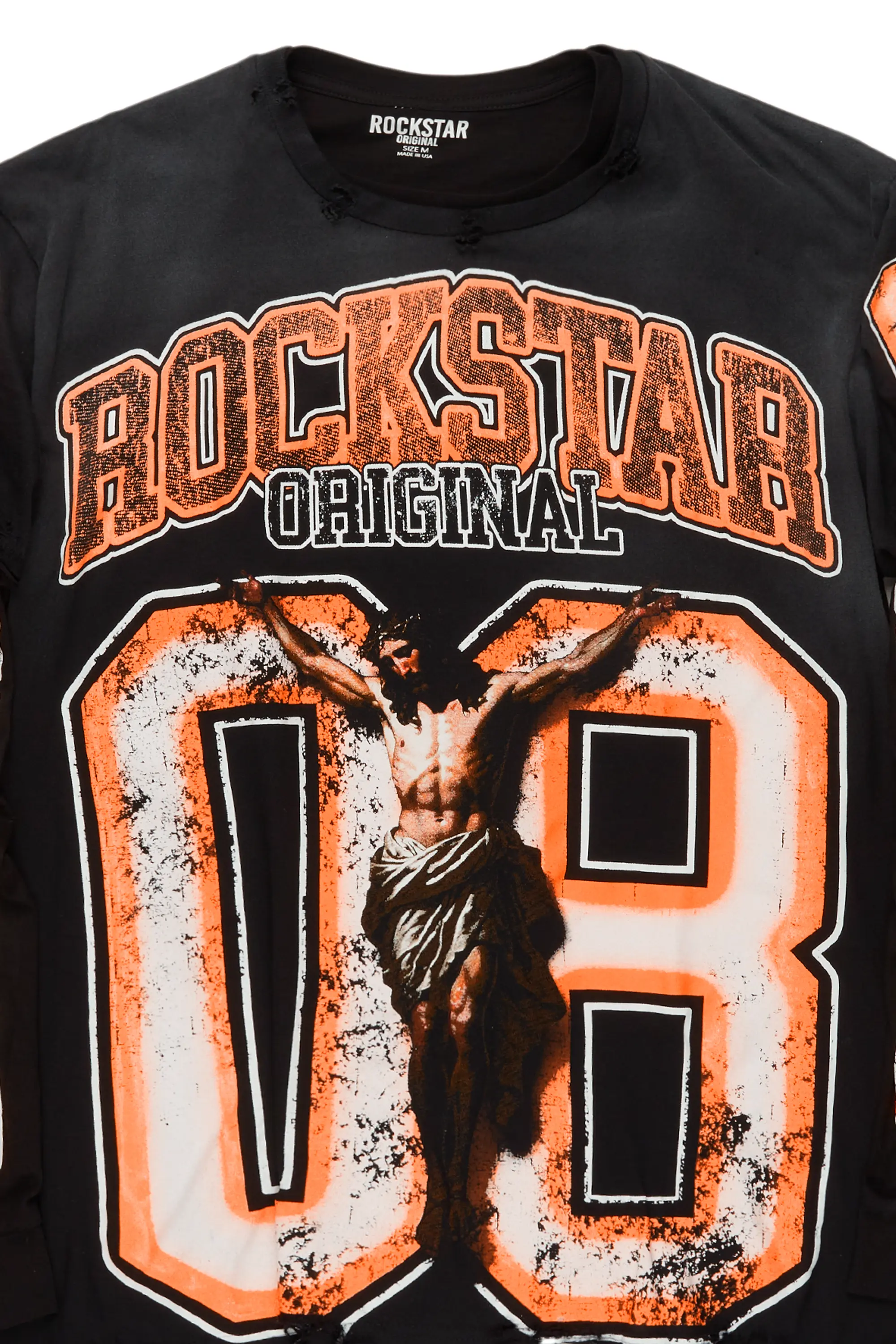 Fields Black/Orange Double Layer Long Sleeve Graphic T-Shirt - Image 14