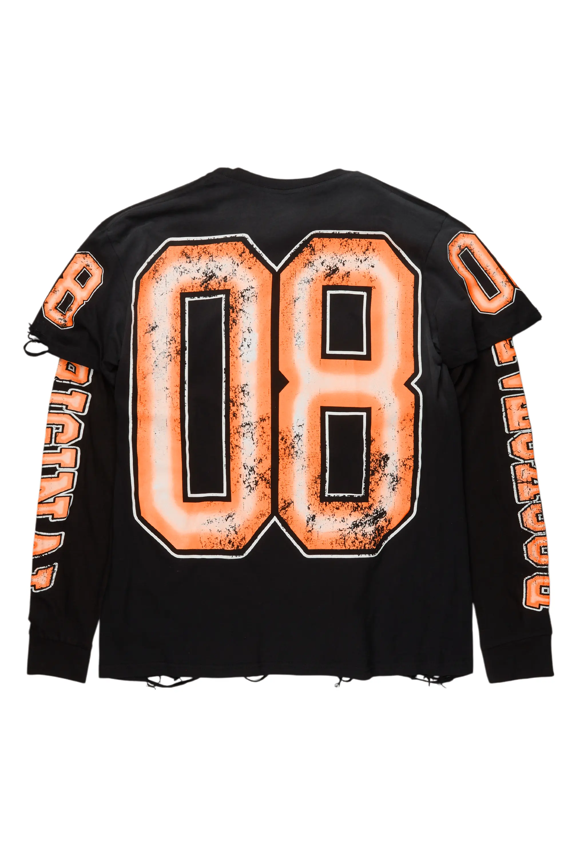 Fields Black/Orange Double Layer Long Sleeve Graphic T-Shirt - Image 15
