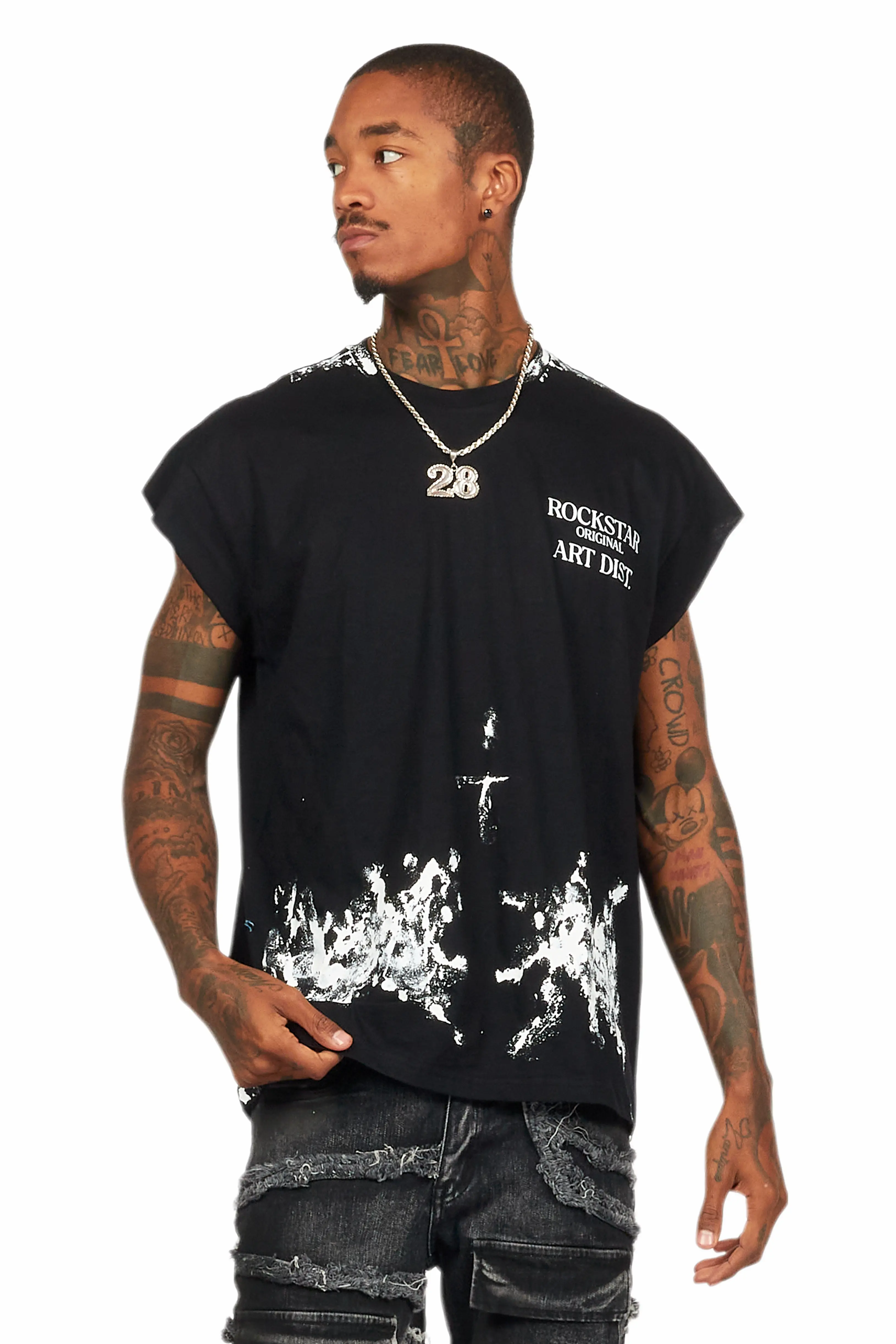 Pilan Black Muscle Graphic T-Shirt - Image 2