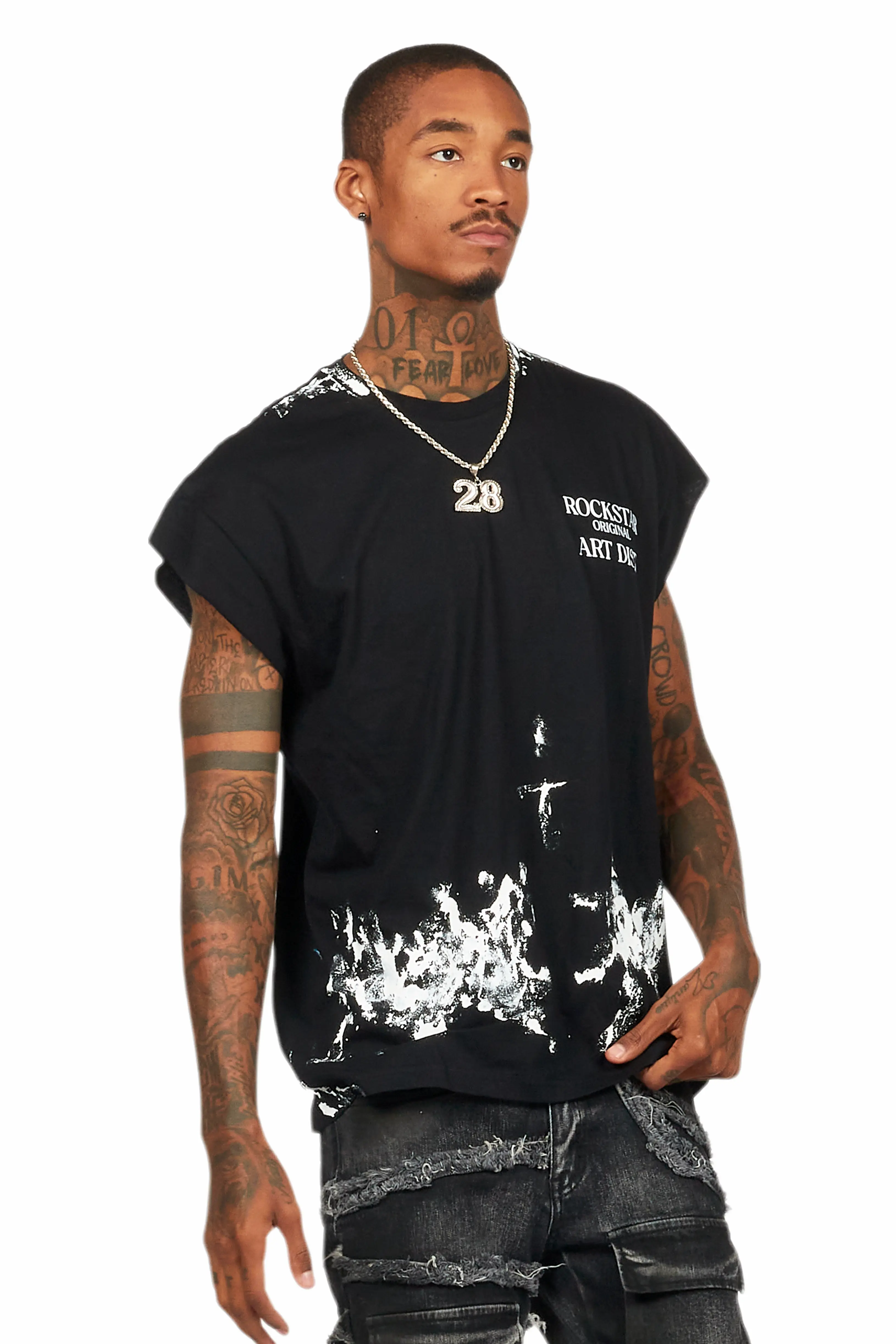 Pilan Black Muscle Graphic T-Shirt - Image 3