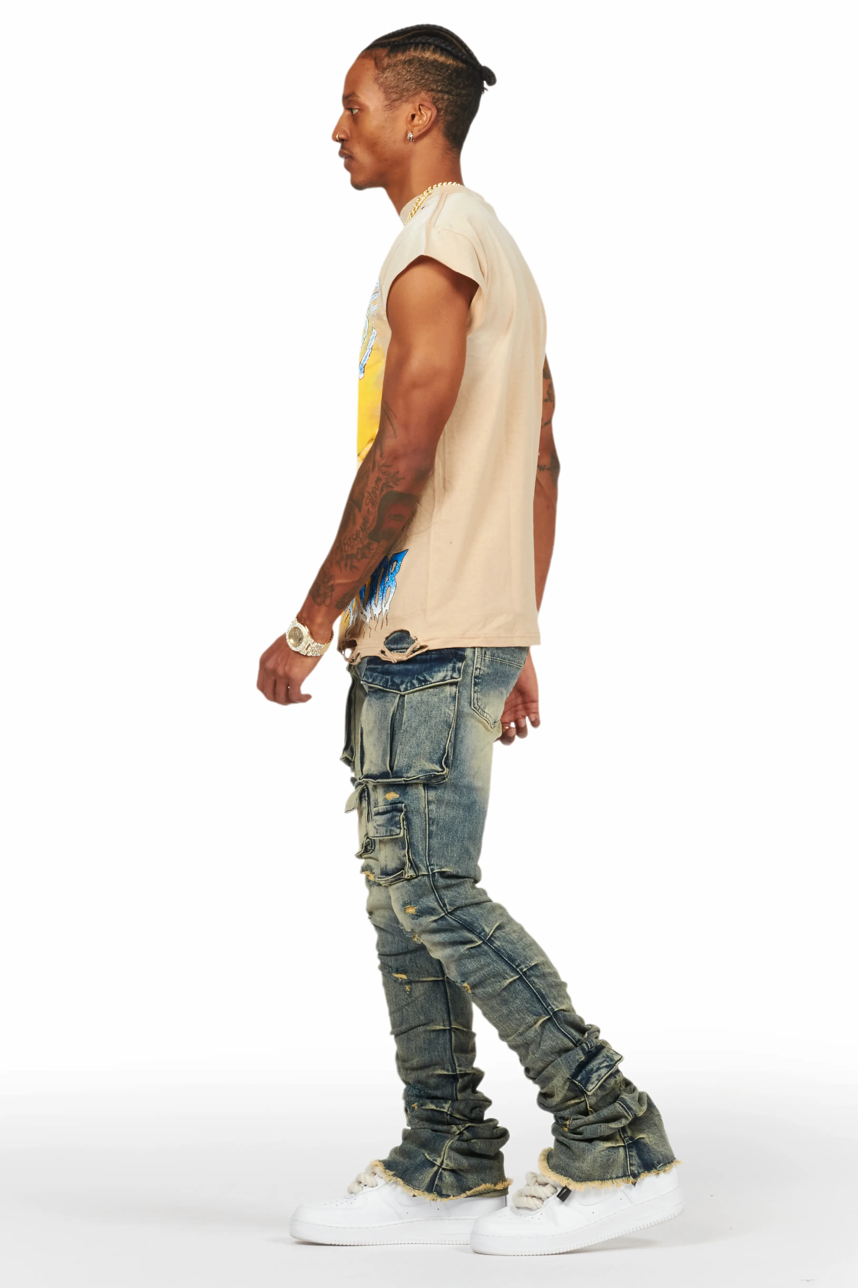 Levon Beige Graphic T-Shirt - Image 3
