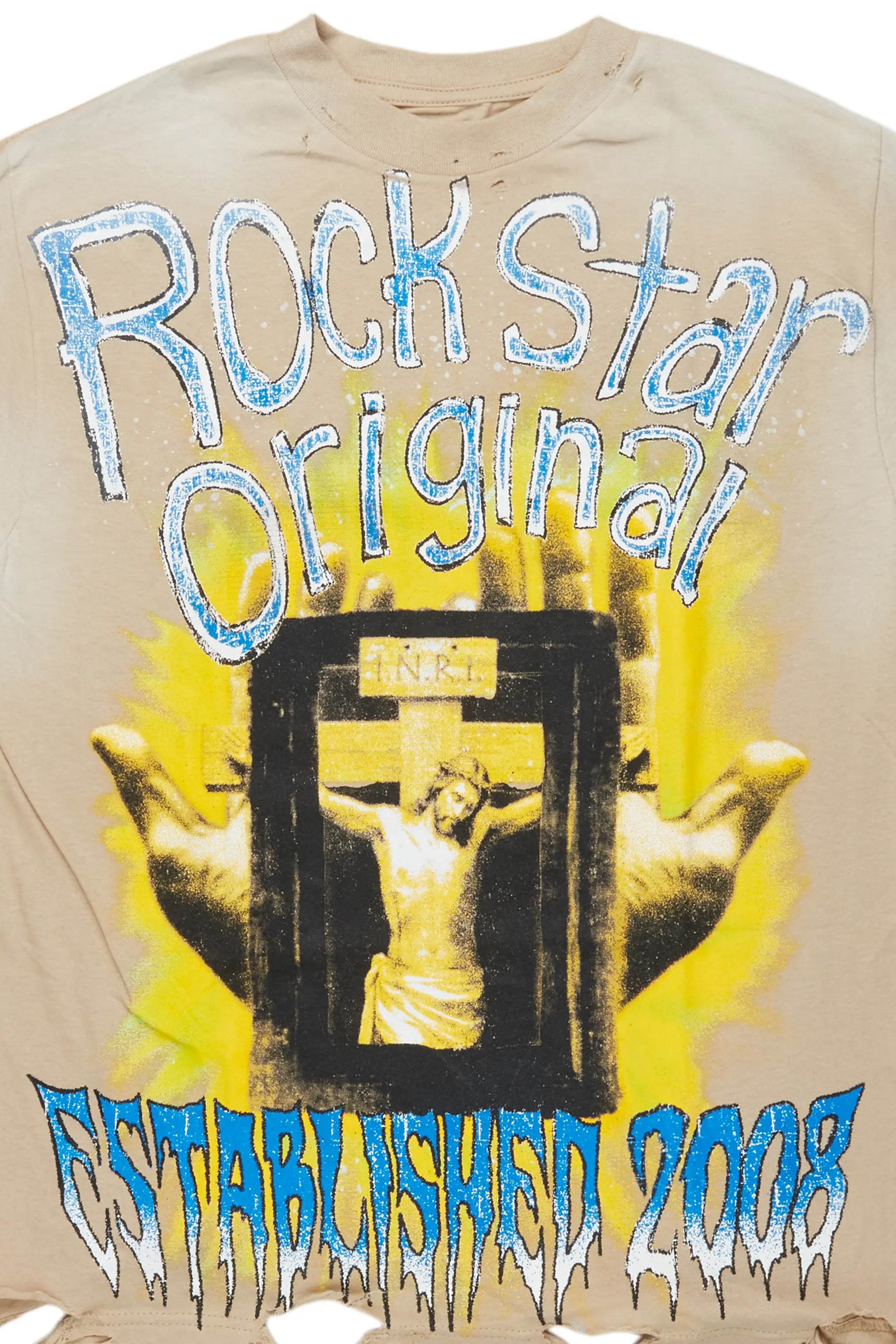 Levon Beige Graphic T-Shirt - Image 7