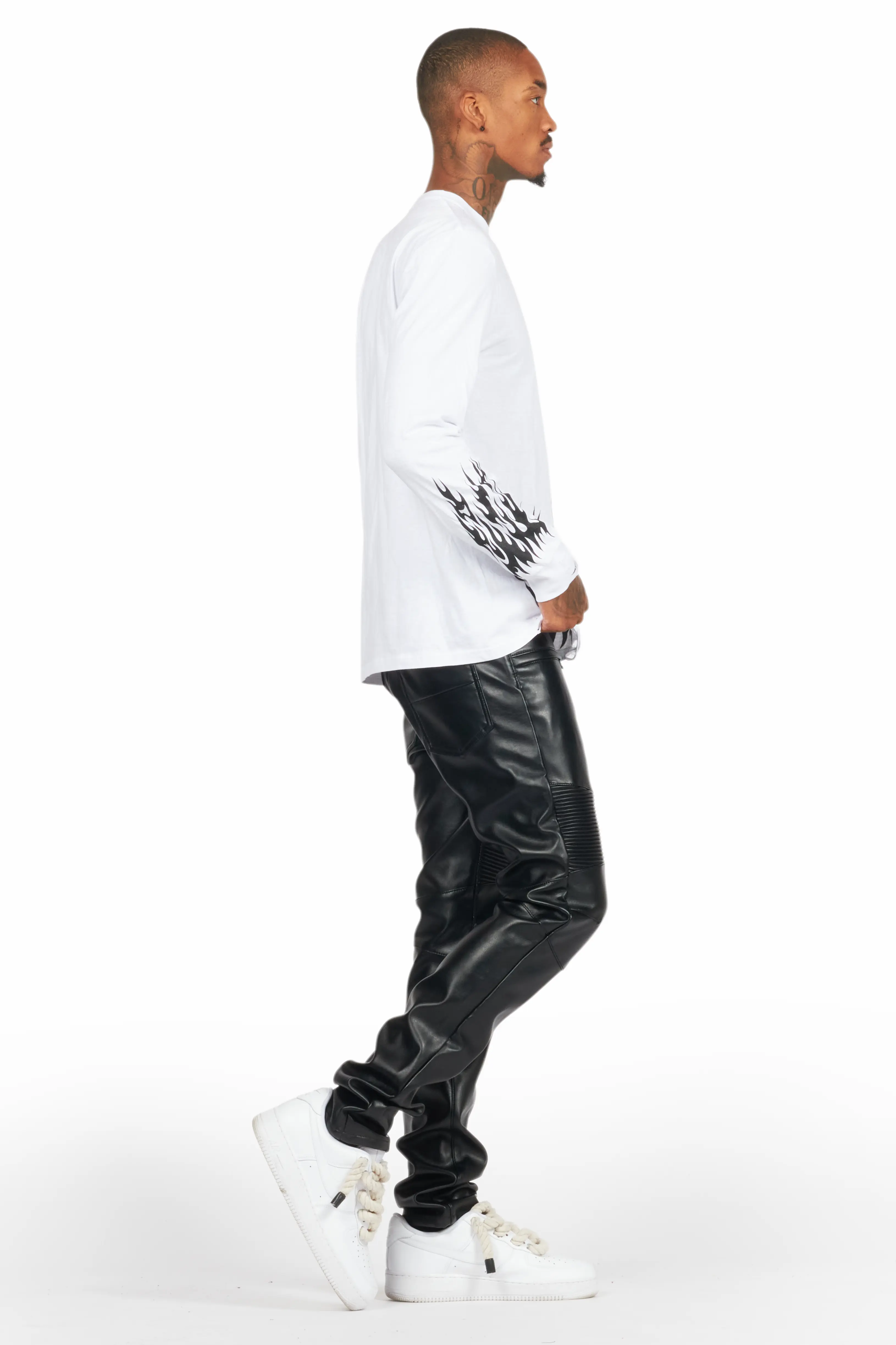 Bubble White Long Sleeve Graphic T-Shirt - Image 3