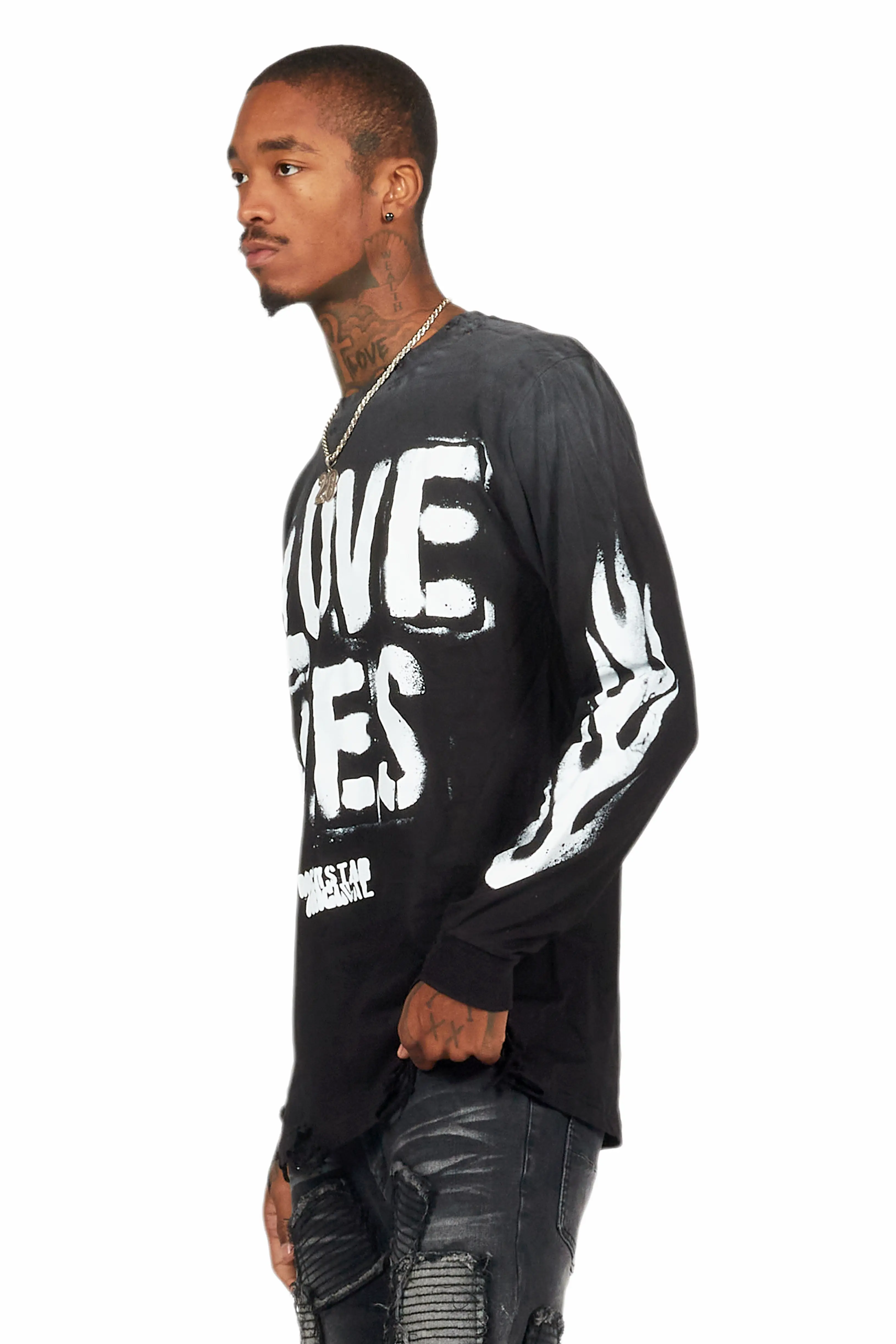 Banyan Black Long Sleeve Graphic T-Shirt - Image 9