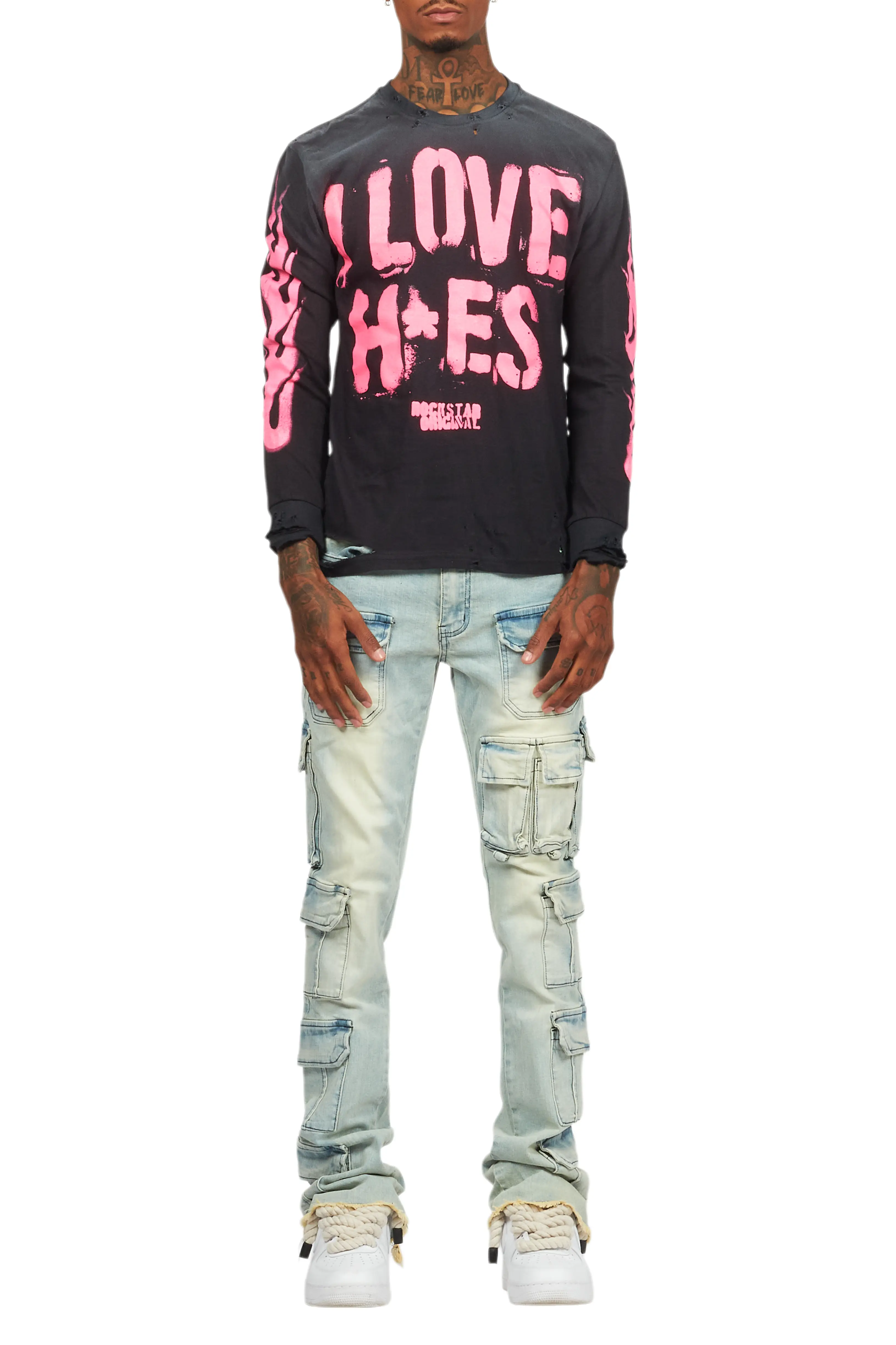Banyan Black/Pink Long Sleeve Graphic T-Shirt - Image 9