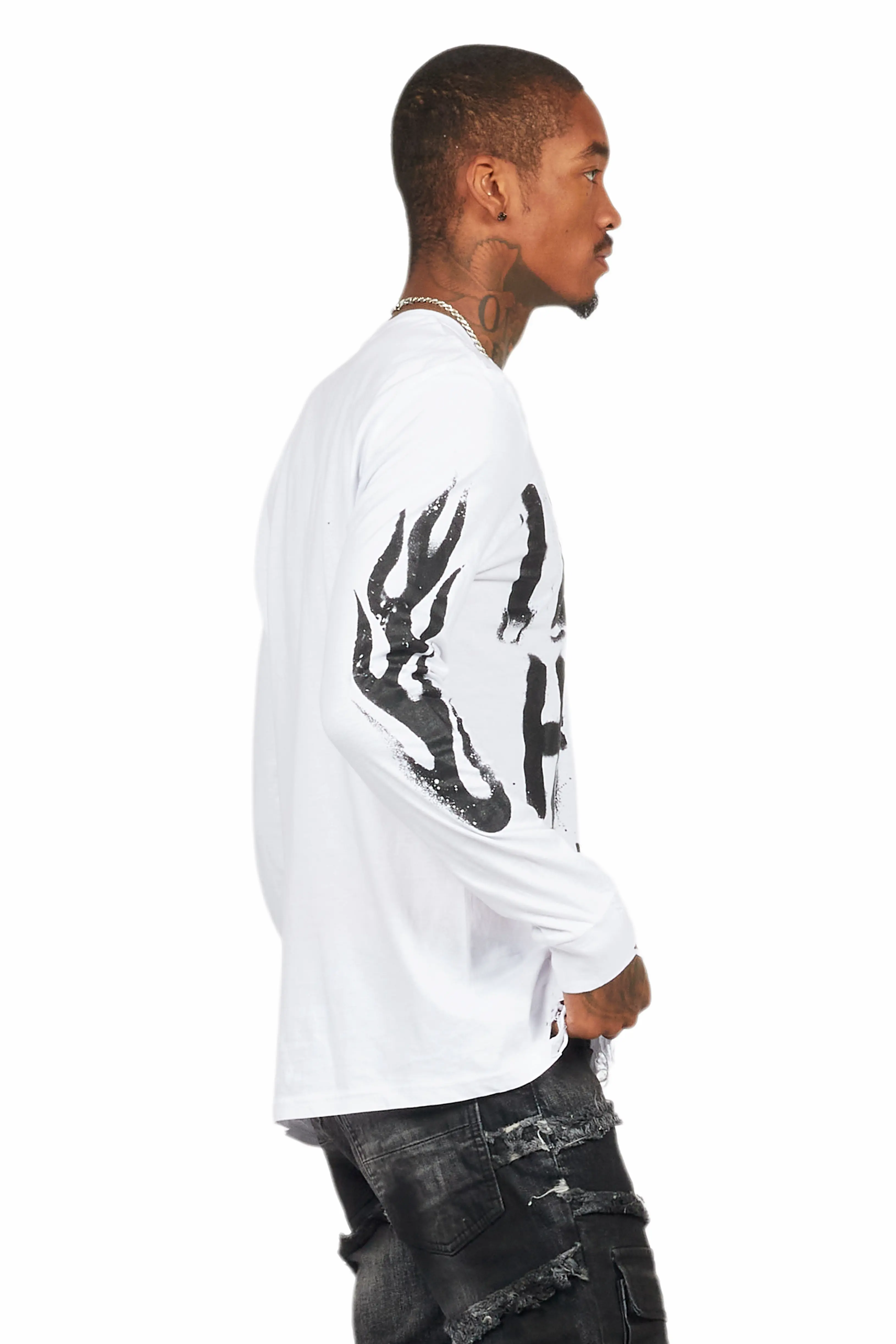 Banyan White Long Sleeve Graphic T-Shirt - Image 7