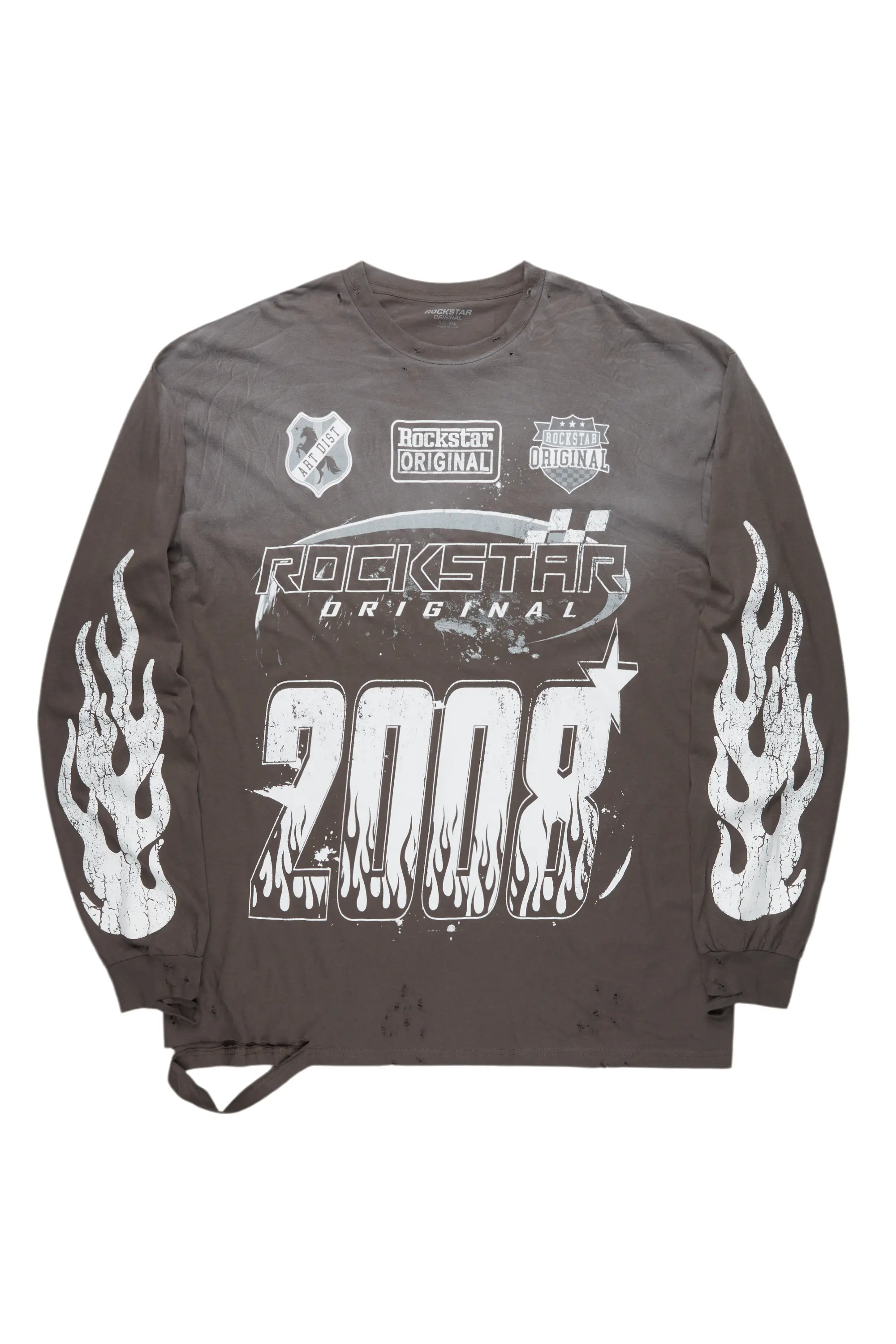 Amos Charcoal Long Sleeve Graphic T-Shirt