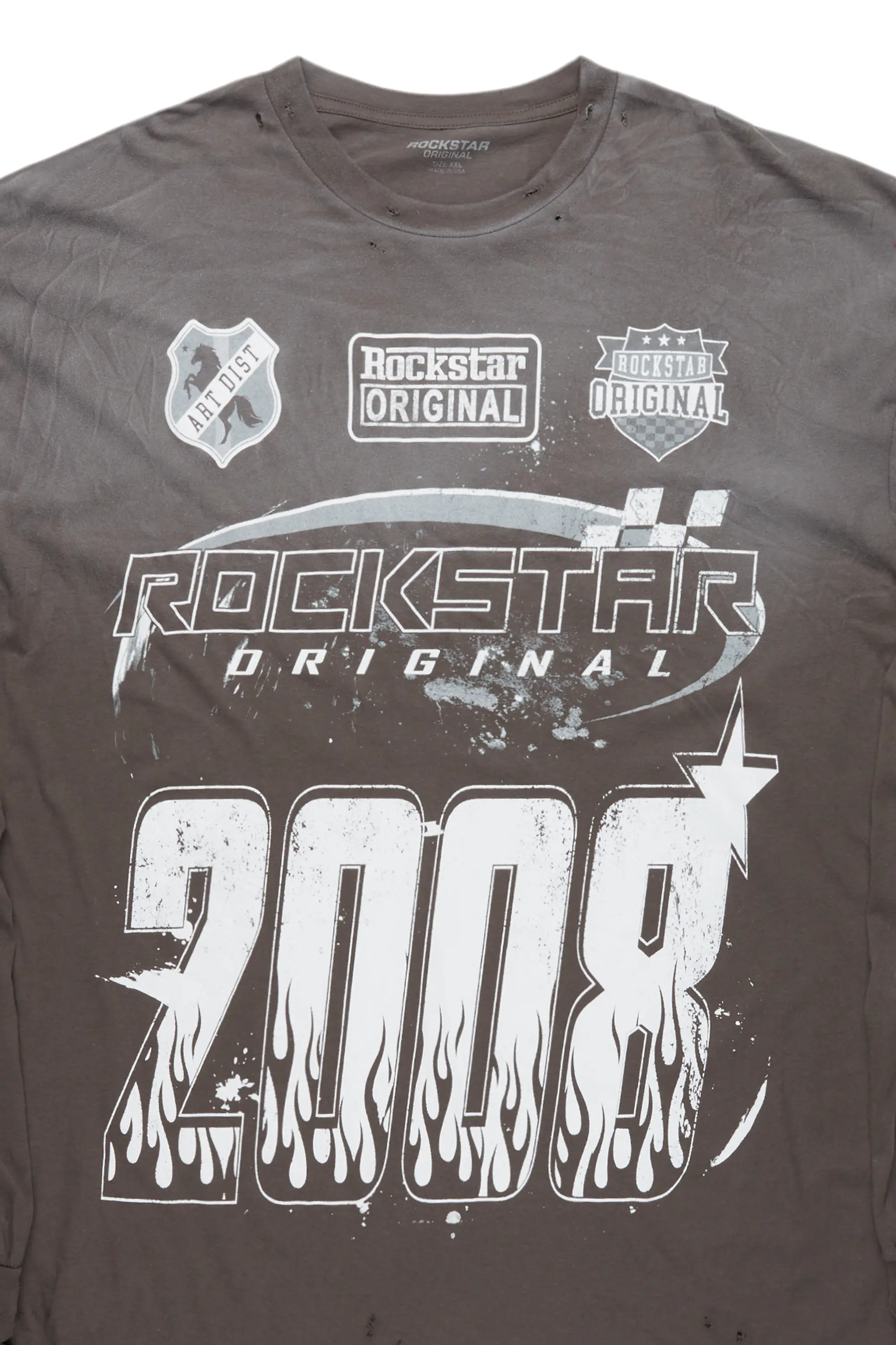 Amos Charcoal Long Sleeve Graphic T-Shirt - Image 2