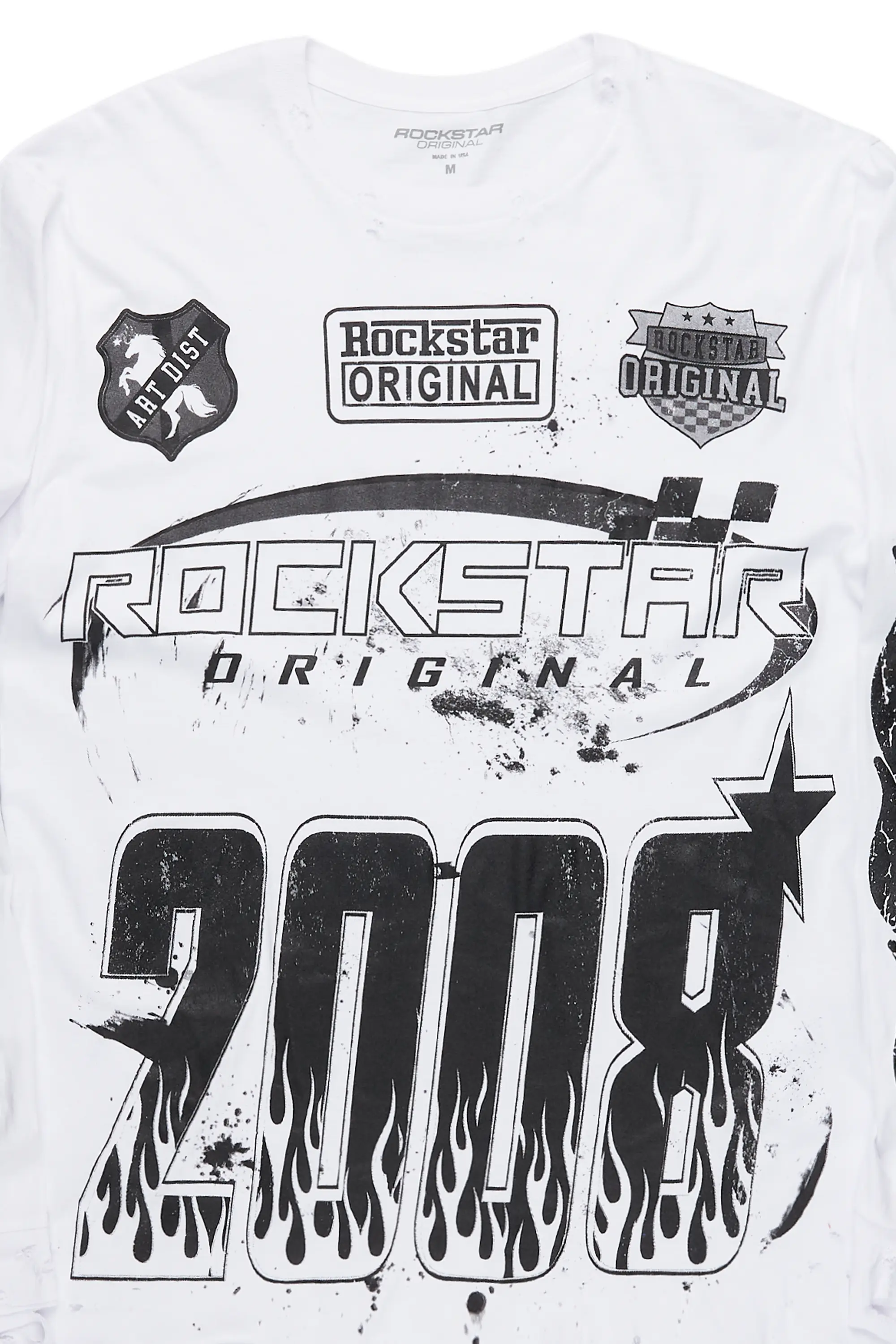 Amos White/Black Long Sleeve Graphic T-Shirt - Image 10
