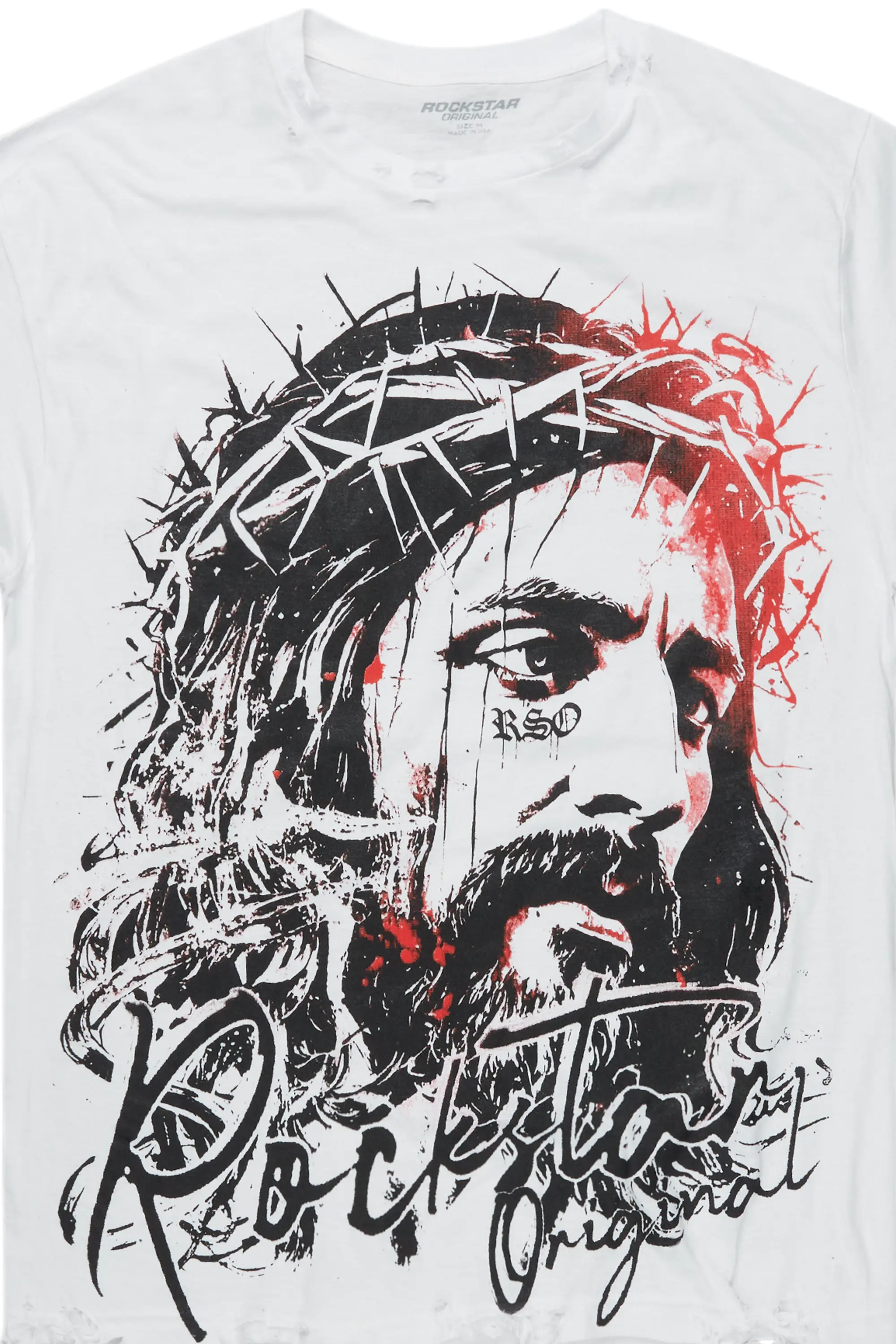 Bedros White Oversized Graphic T-Shirt - Image 2