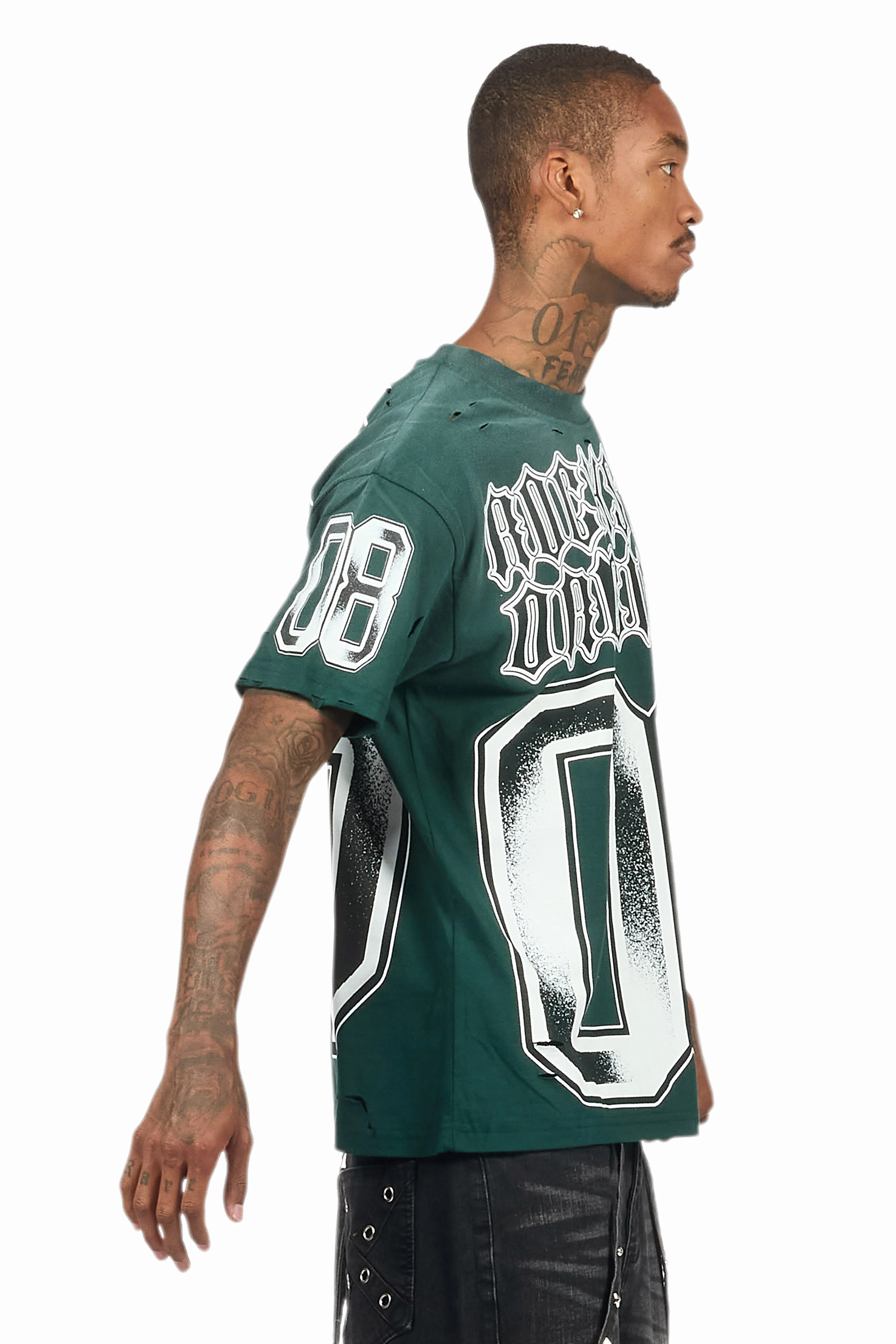 Alim Dark Green Oversized Graphic T-Shirt - Image 4