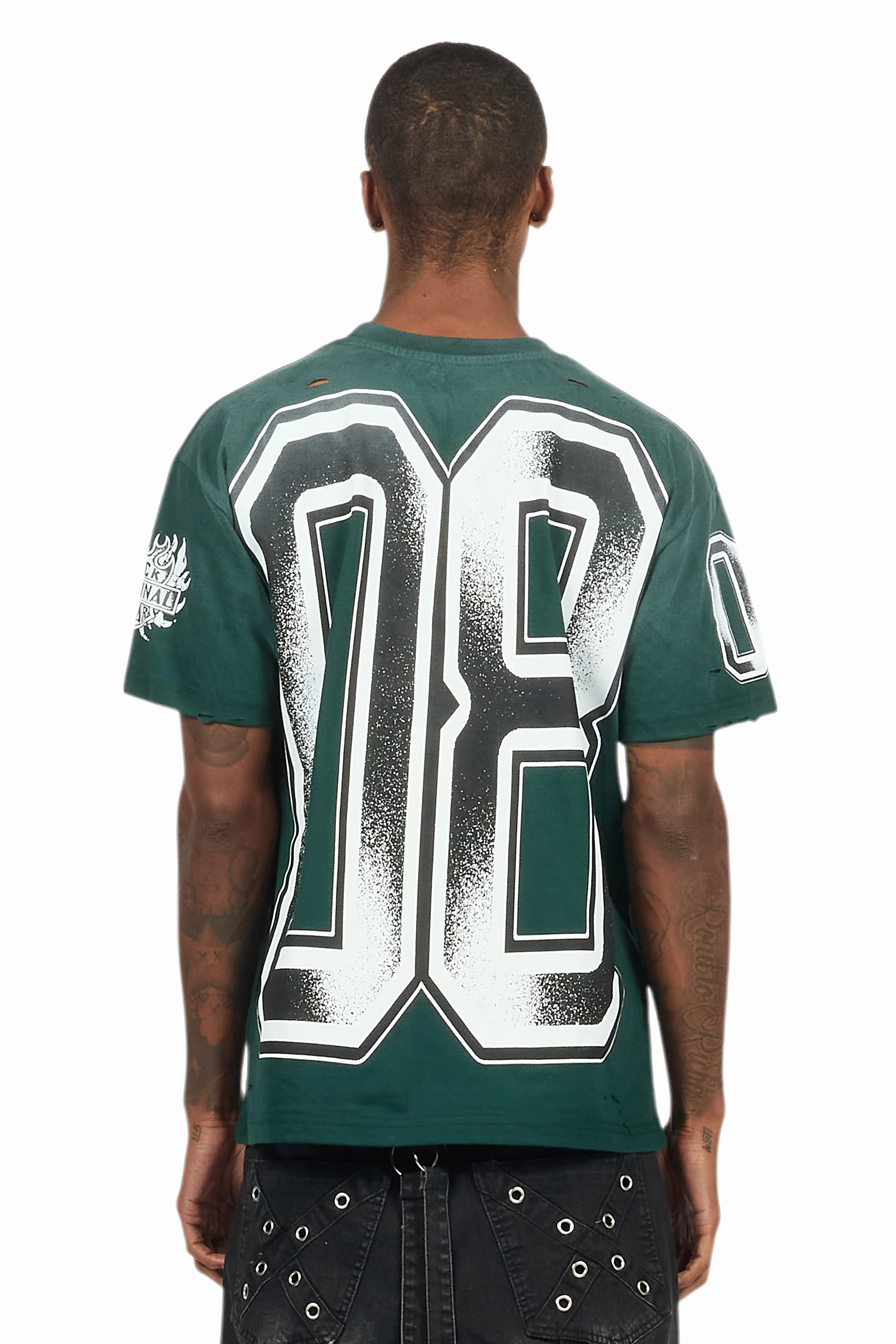 Alim Dark Green Oversized Graphic T-Shirt - Image 5