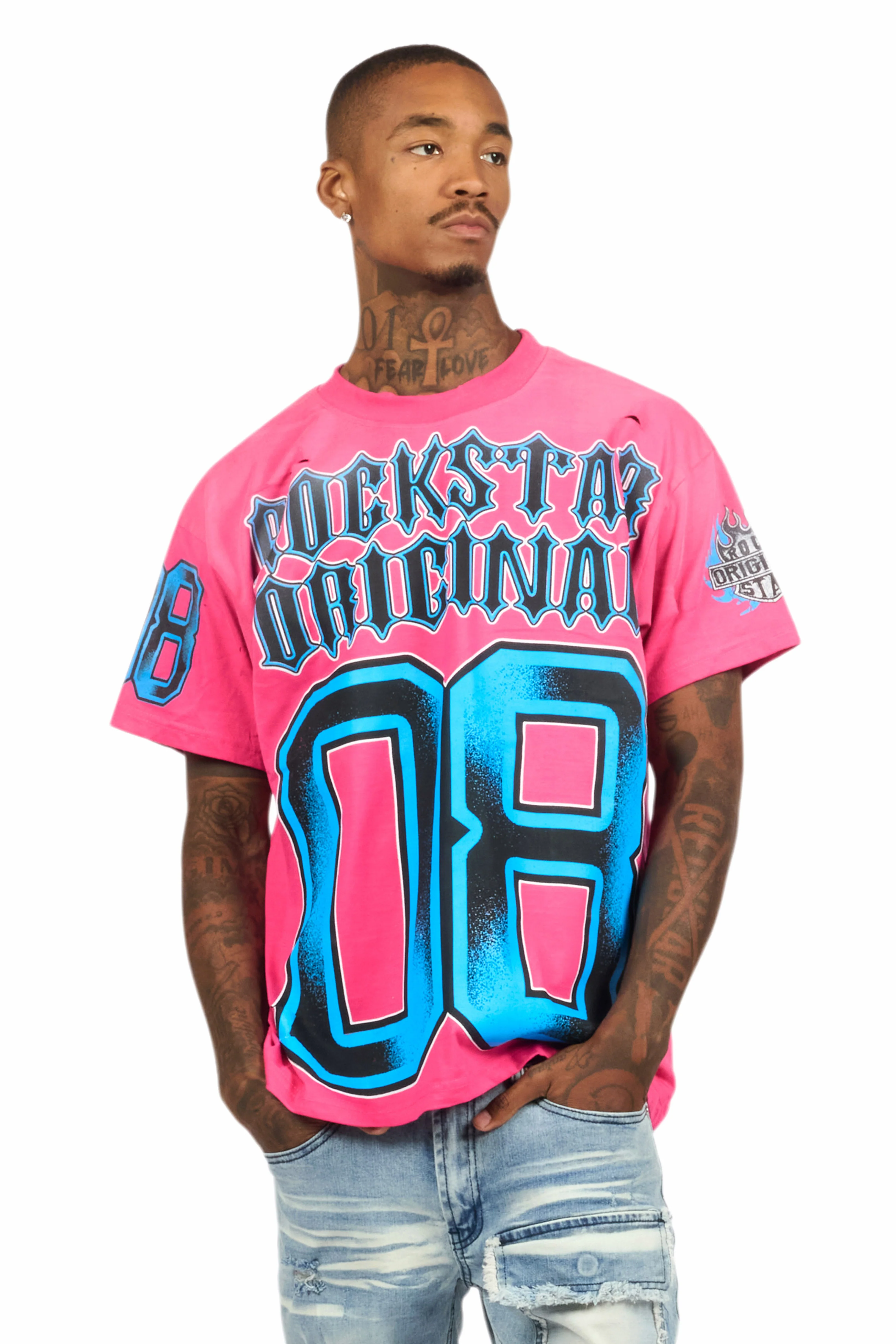 Alim Fushia Oversized Graphic T-Shirt - Image 2