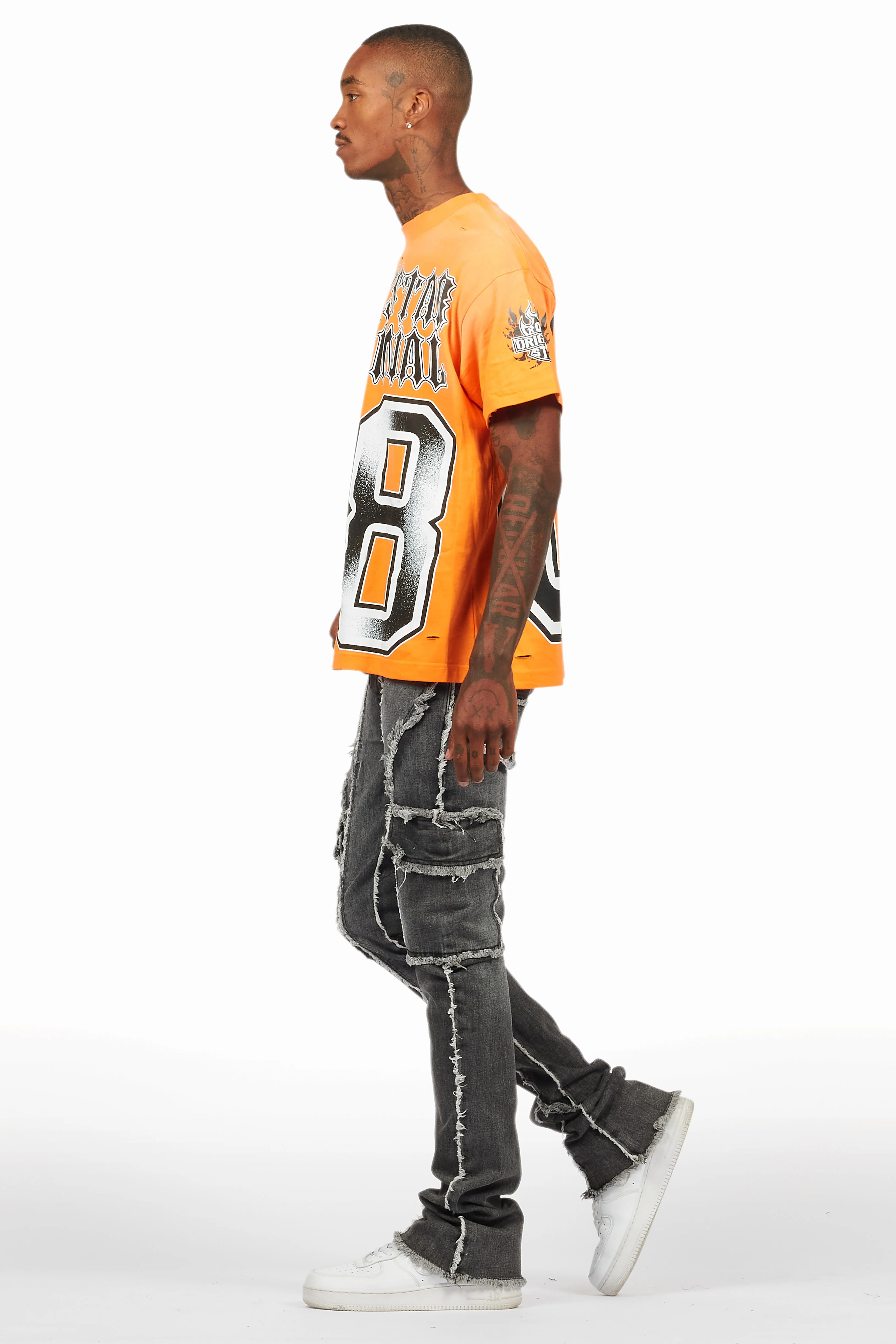 Alim Orange Oversized Graphic T-Shirt - Image 7