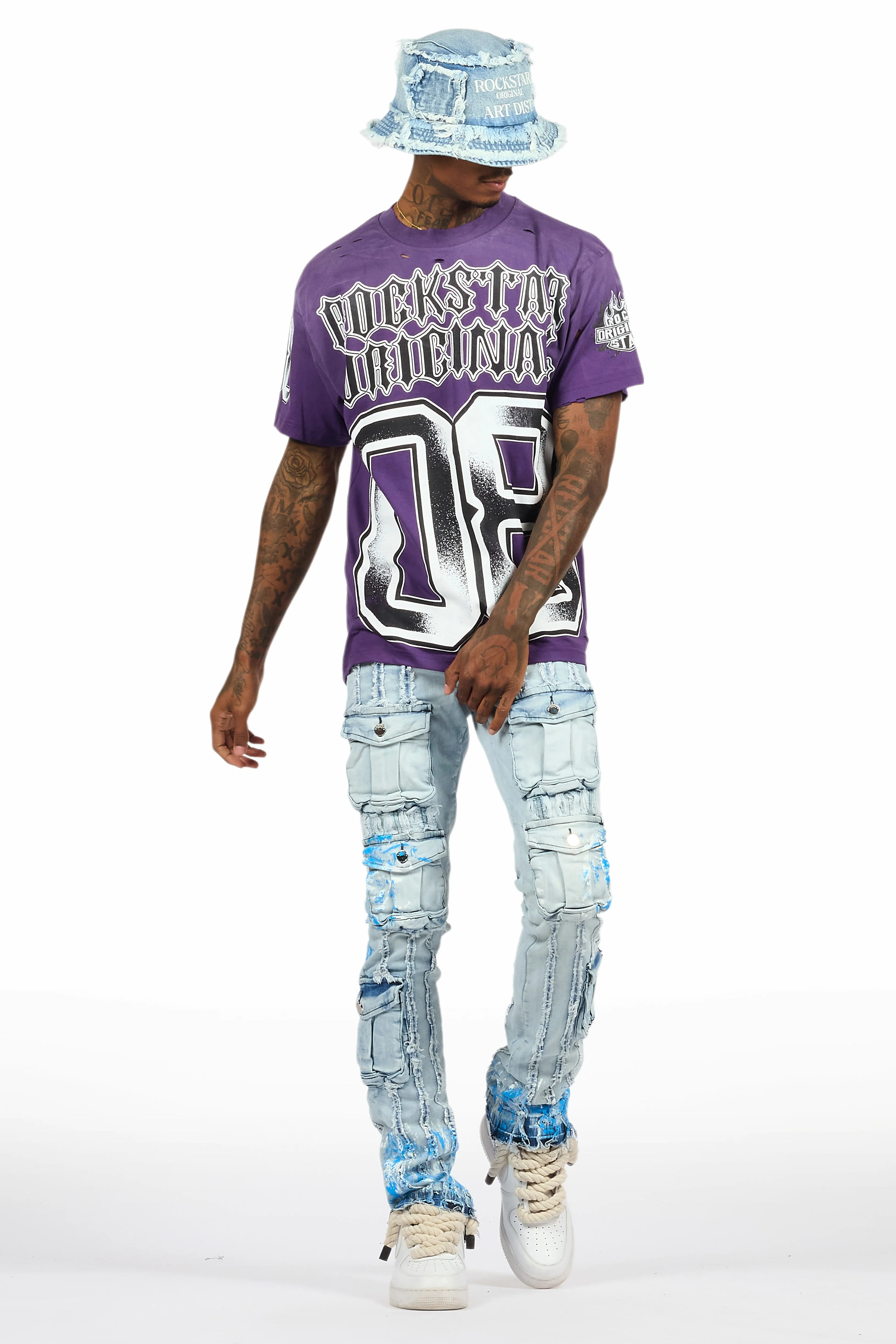 Alim Purple Oversized Graphic T-Shirt - Image 2