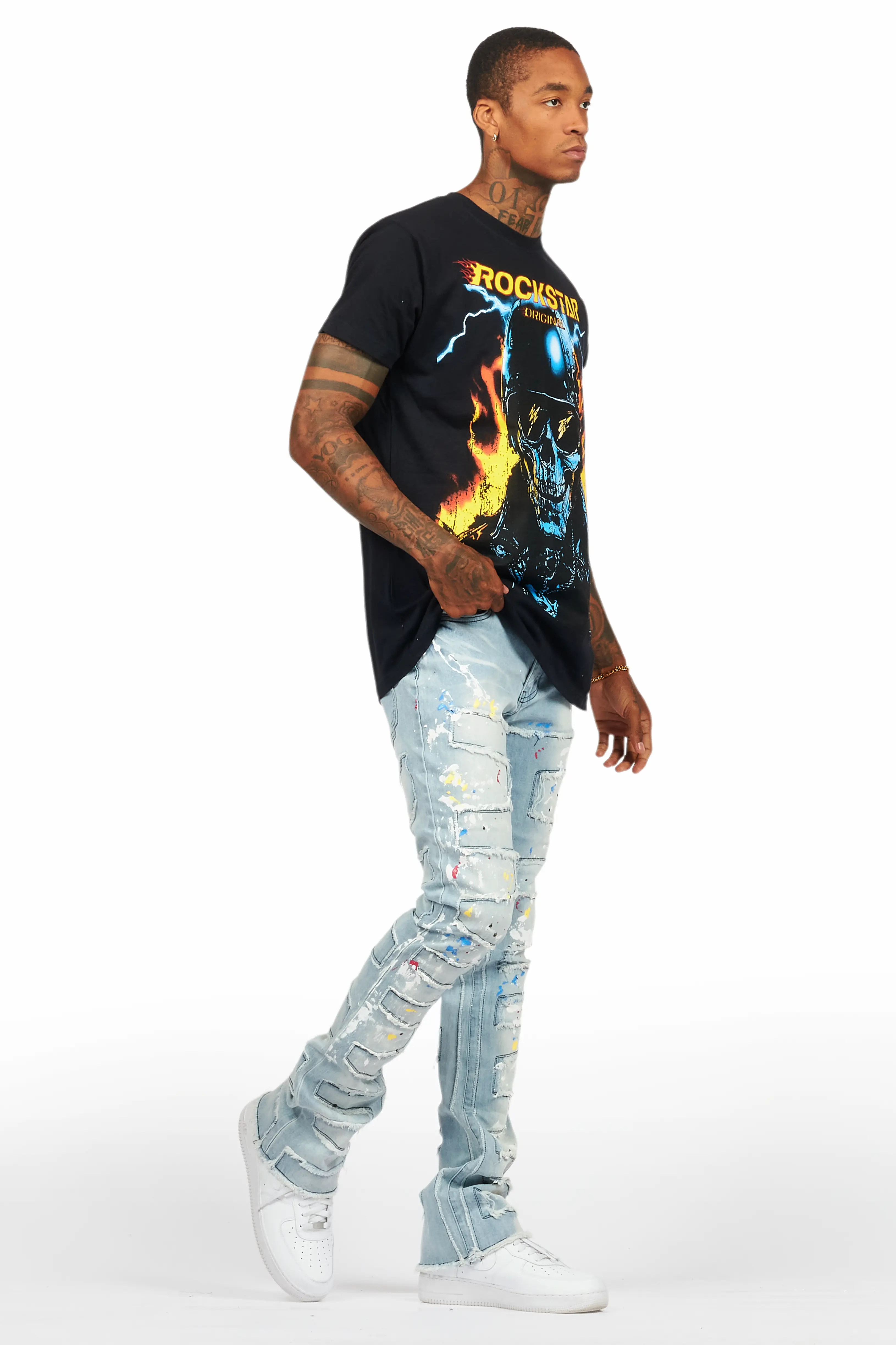 Balius Black Oversized Graphic T-Shirt - Image 6