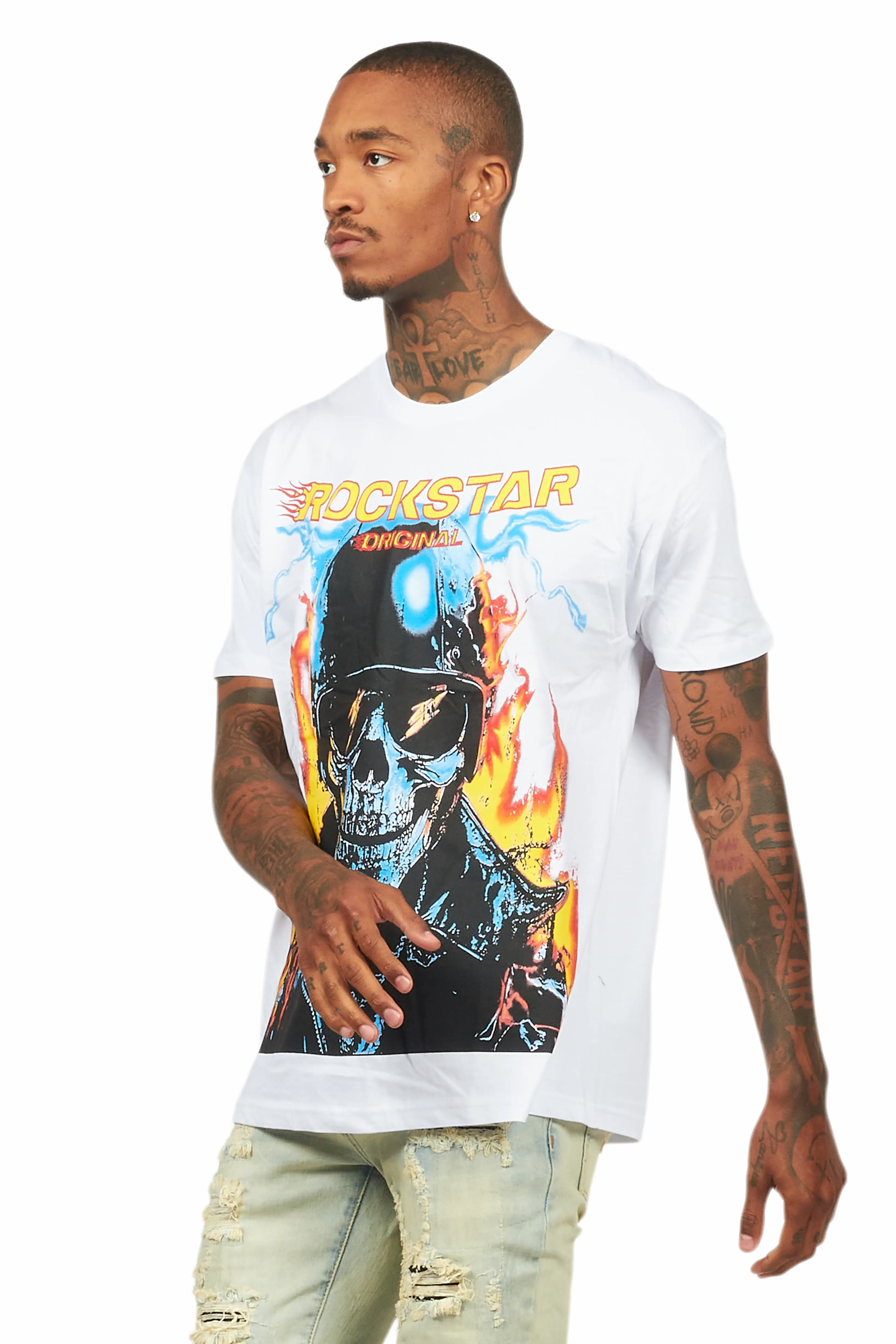 Balius White Oversized Graphic T-Shirt - Image 5