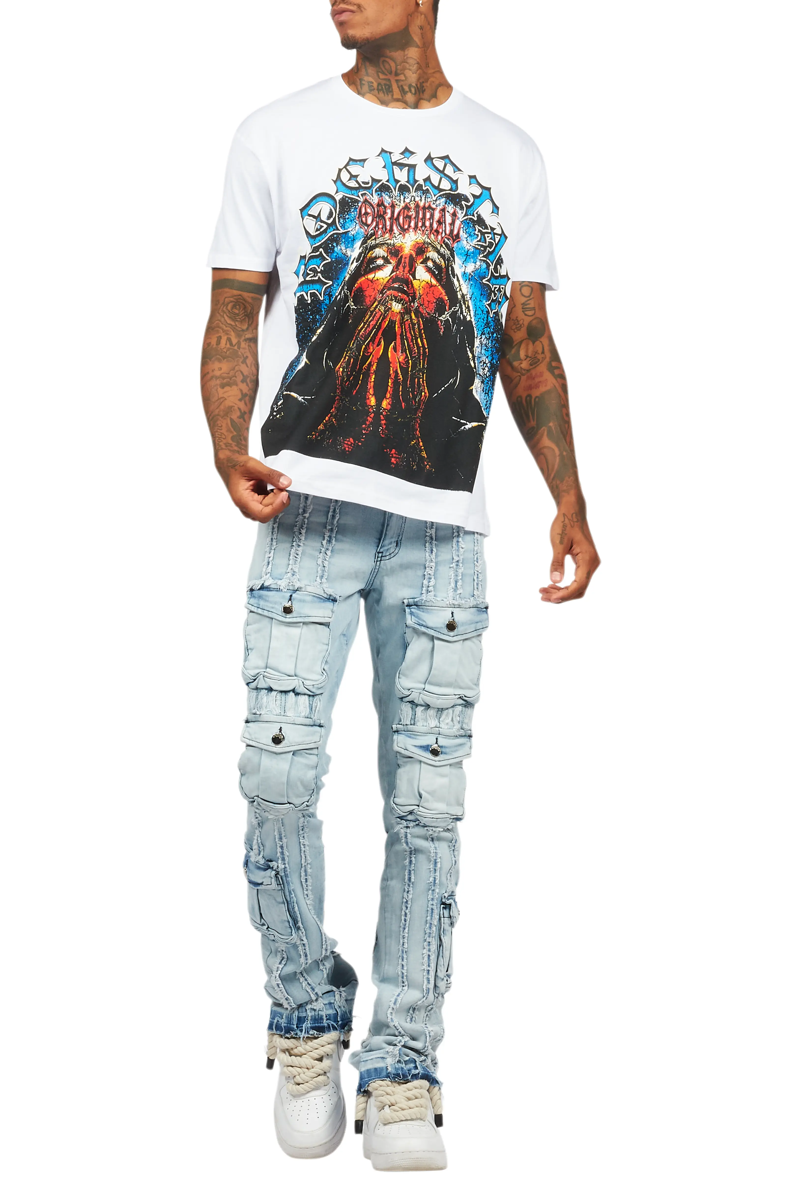 Dallan White Oversized Graphic T-Shirt - Image 7