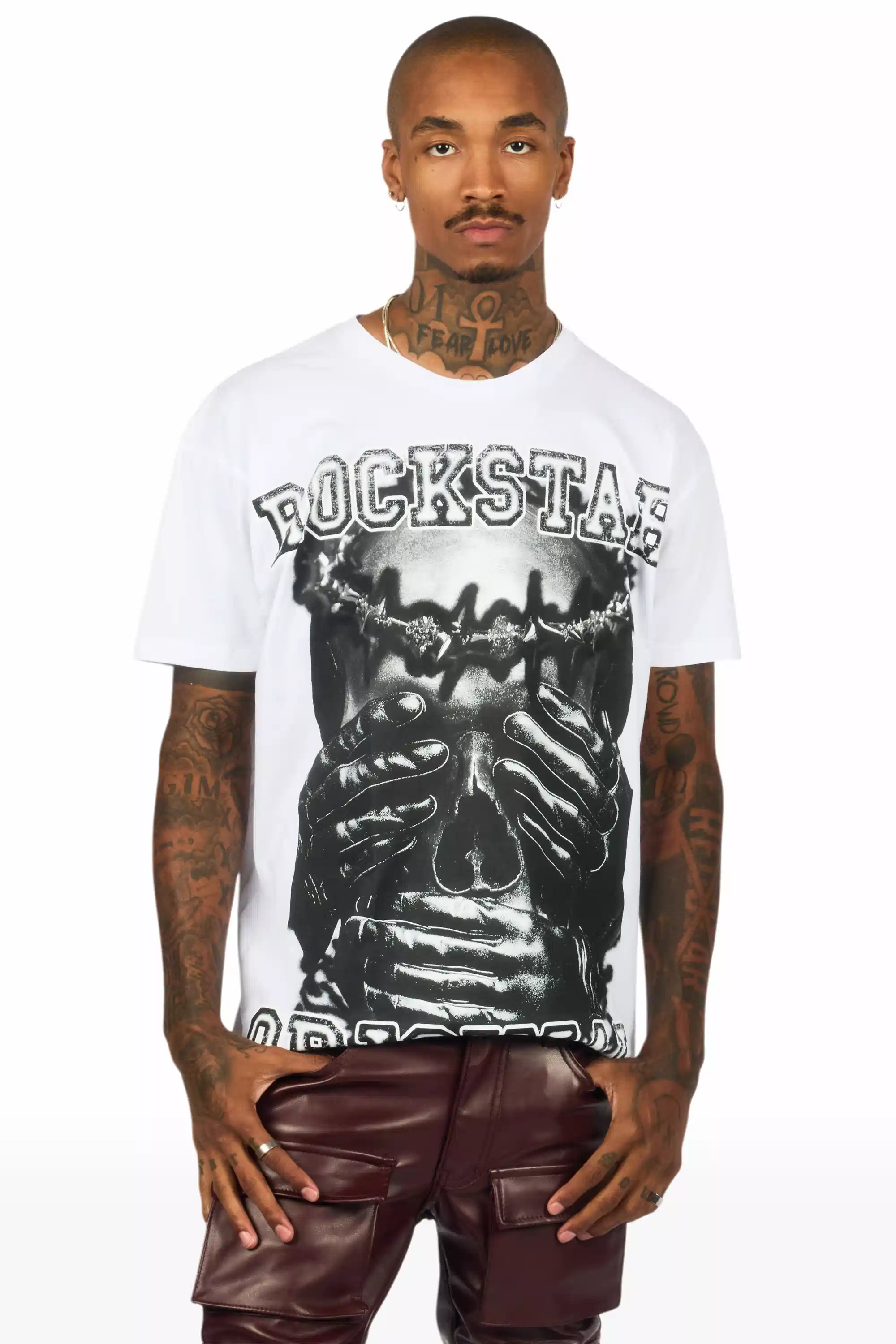 Eden White Oversized Graphic T-Shirt - Image 2