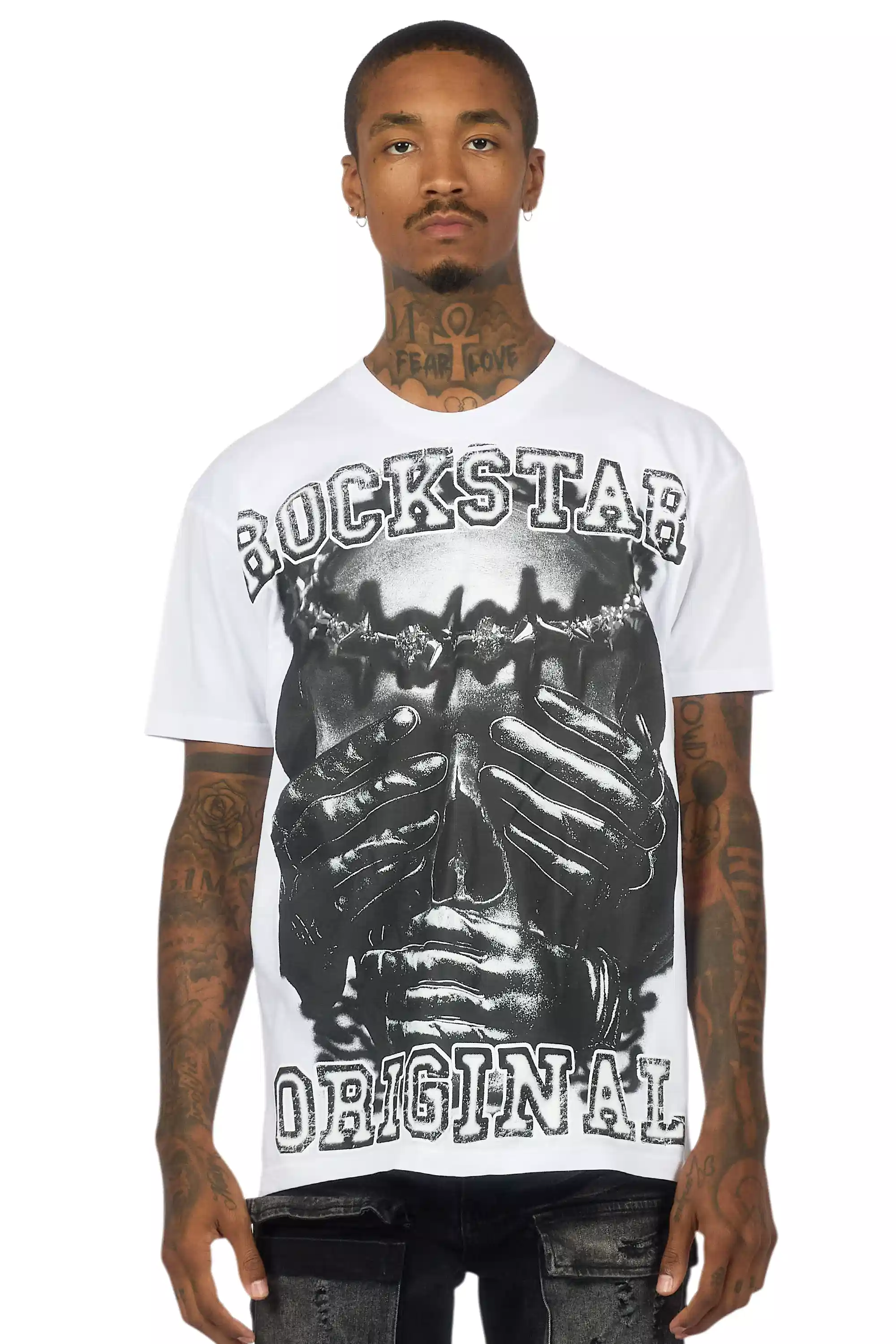 Eden White Oversized Graphic T-Shirt - Image 4