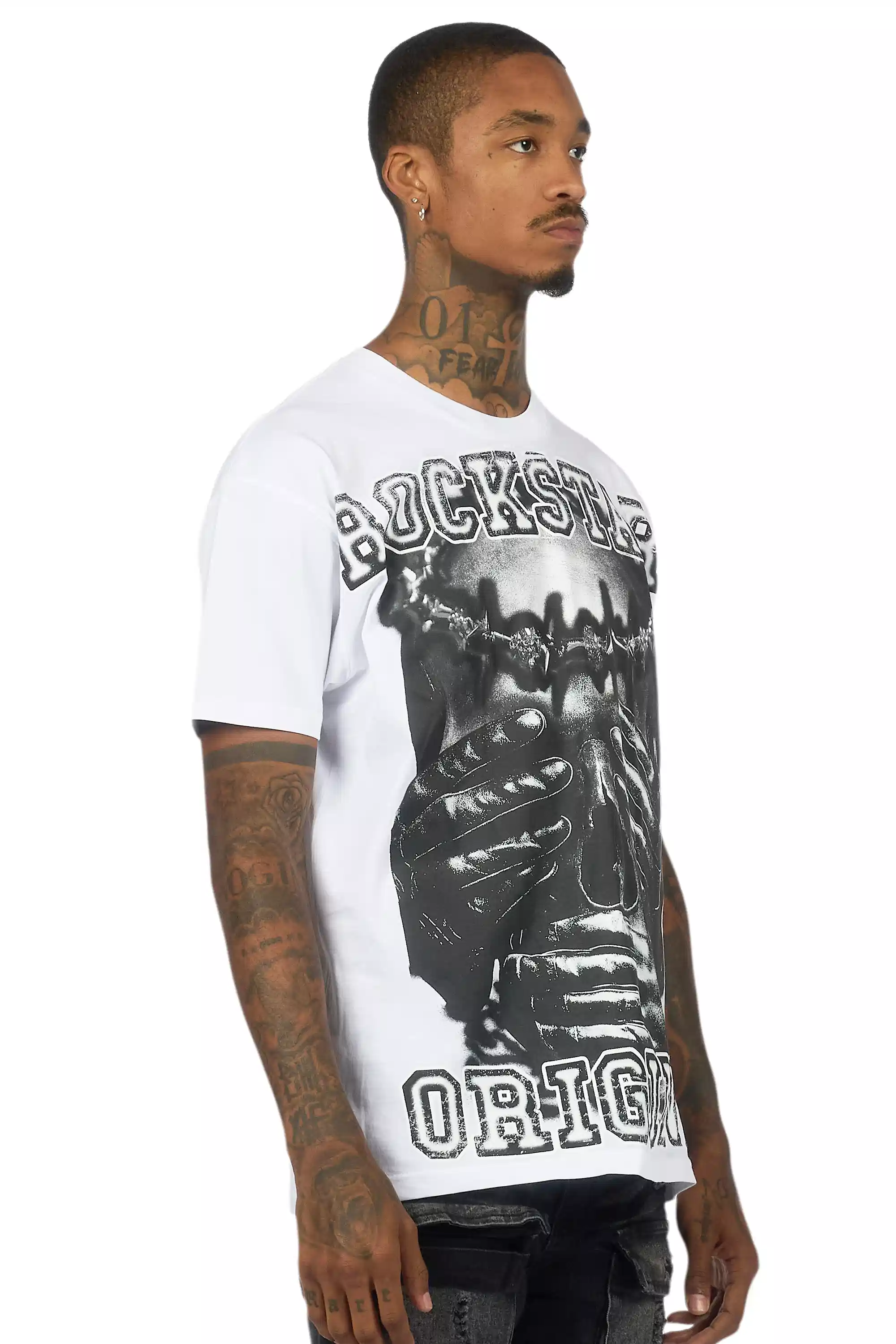 Eden White Oversized Graphic T-Shirt - Image 5