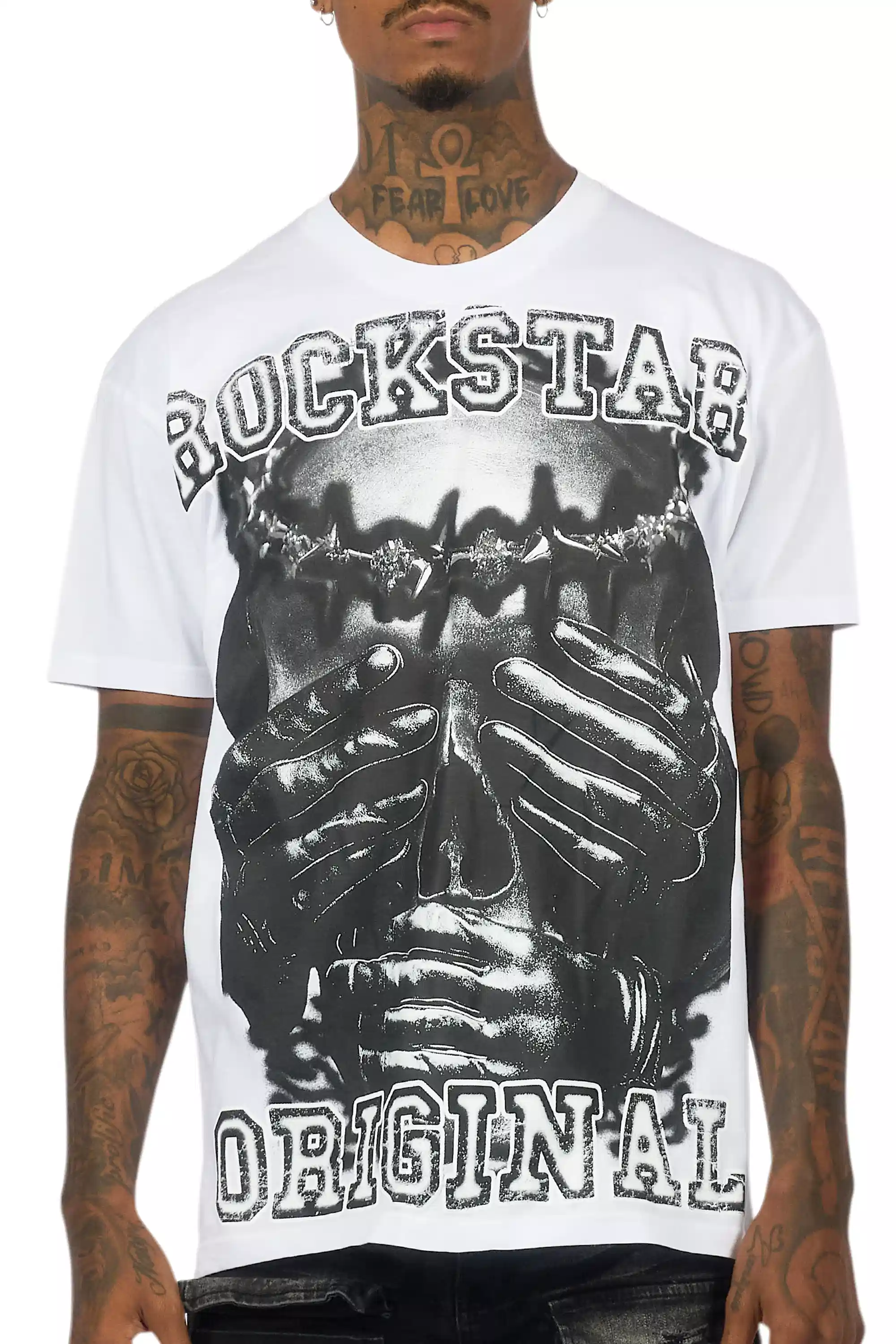 Eden White Oversized Graphic T-Shirt - Image 8