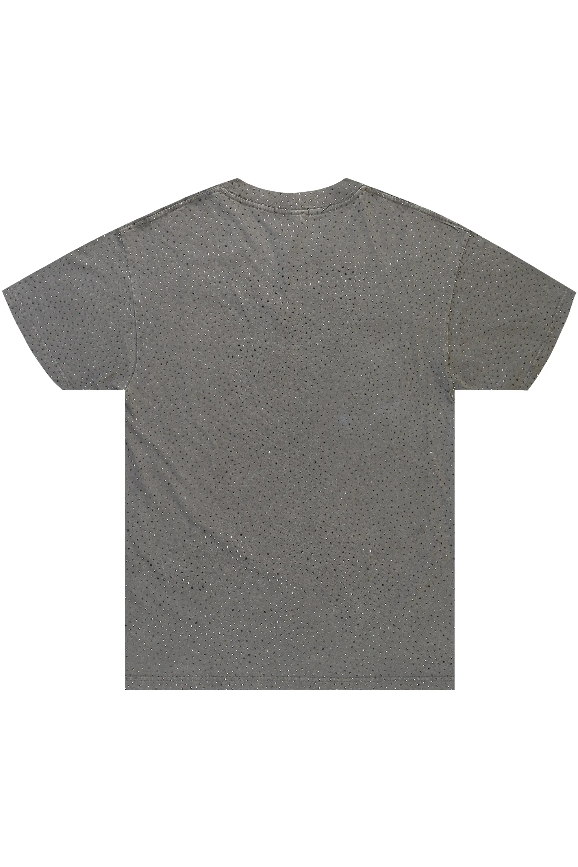 Andros Grey Graphic Rhinestone T-Shirt - Image 8