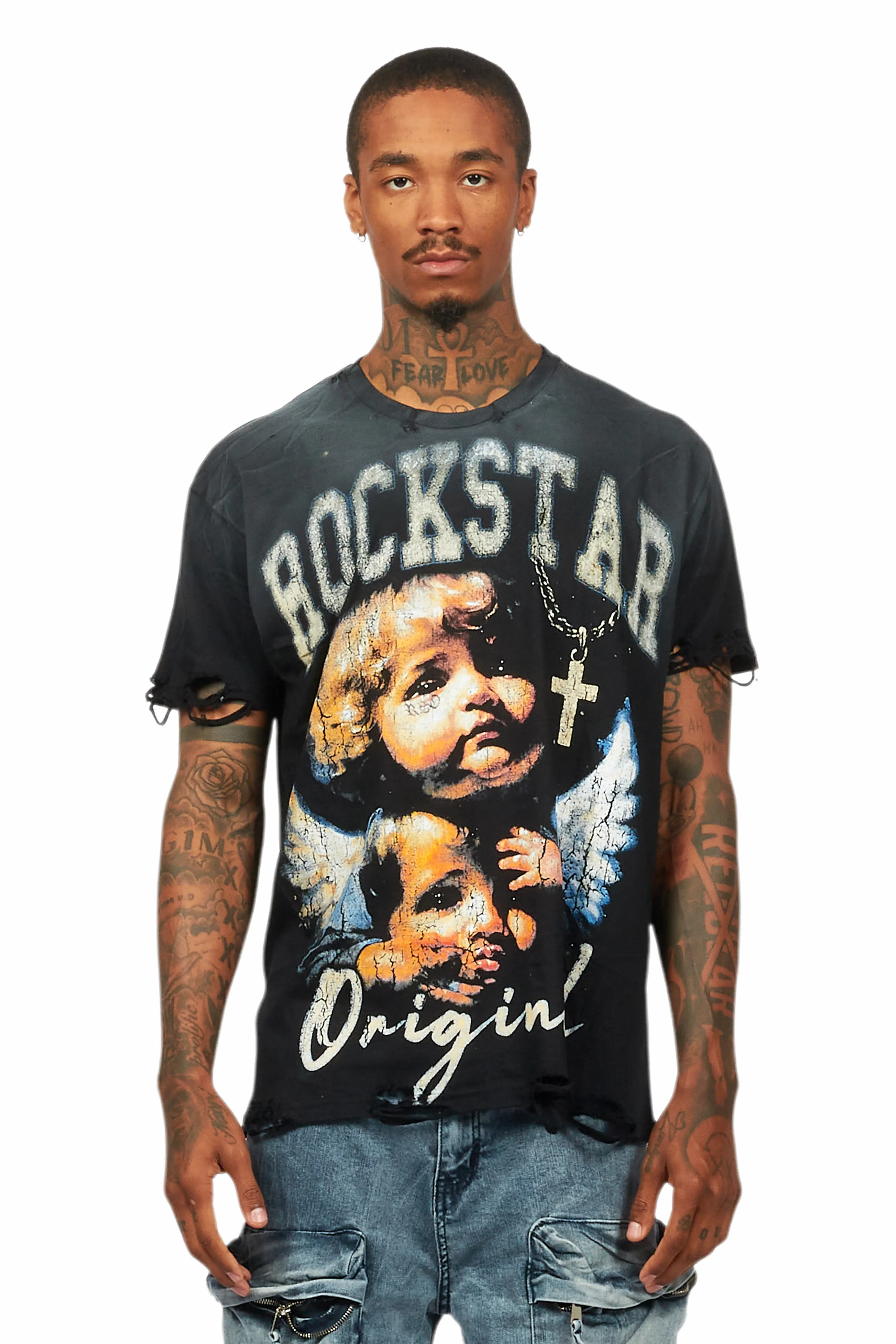 Deiter Black Oversized Graphic T-Shirt - Image 2
