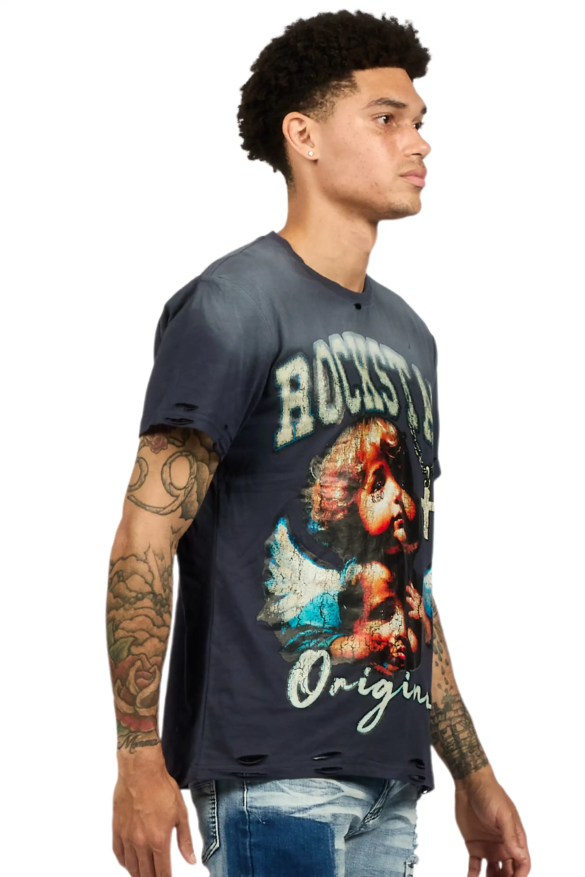 Deiter Navy Oversized Graphic T-Shirt - Image 3