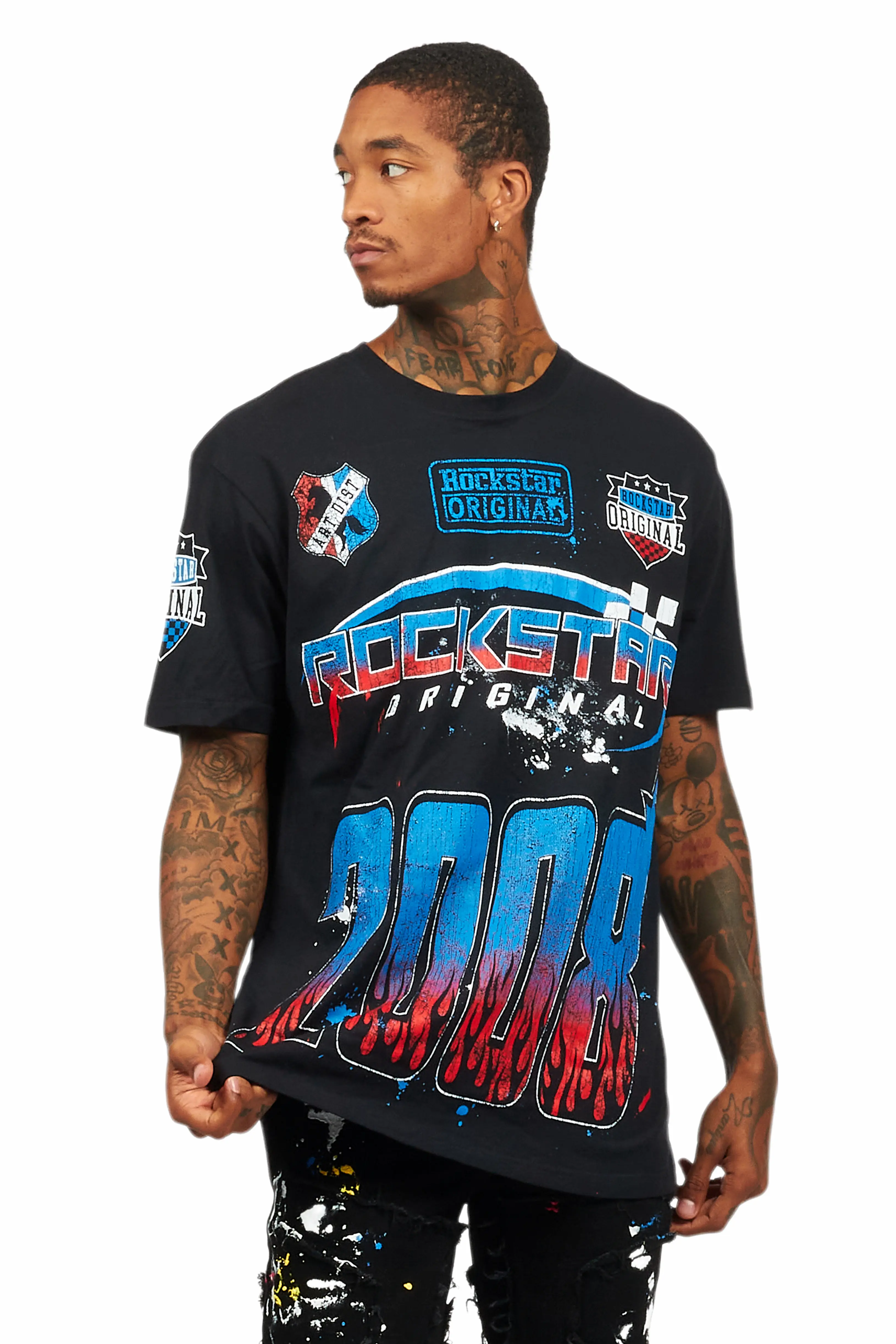 Amos Black/Multi Graphic T-Shirt - Image 2